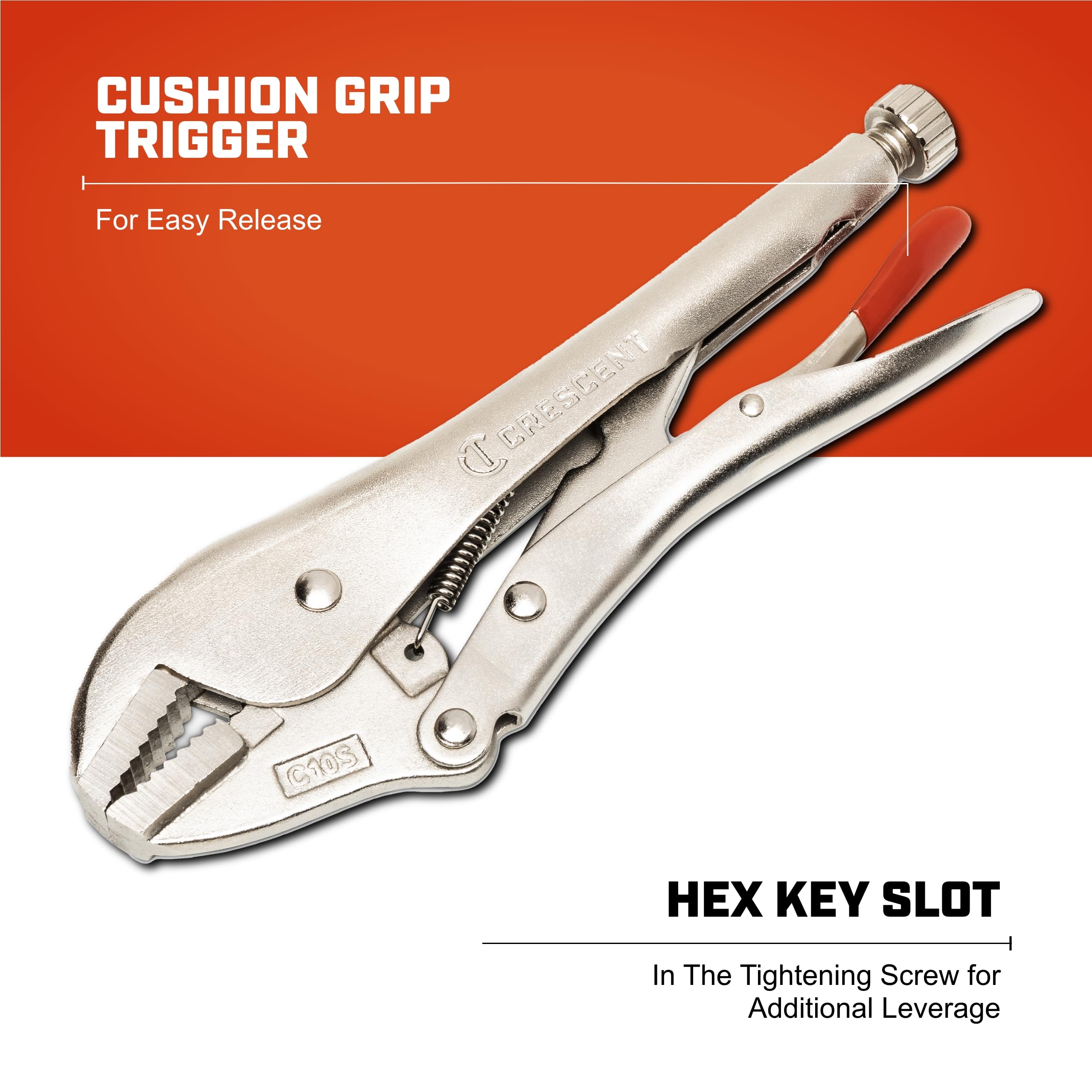 Crescent 10" Straight Jaw Locking Pliers - C10SVN - Image 3