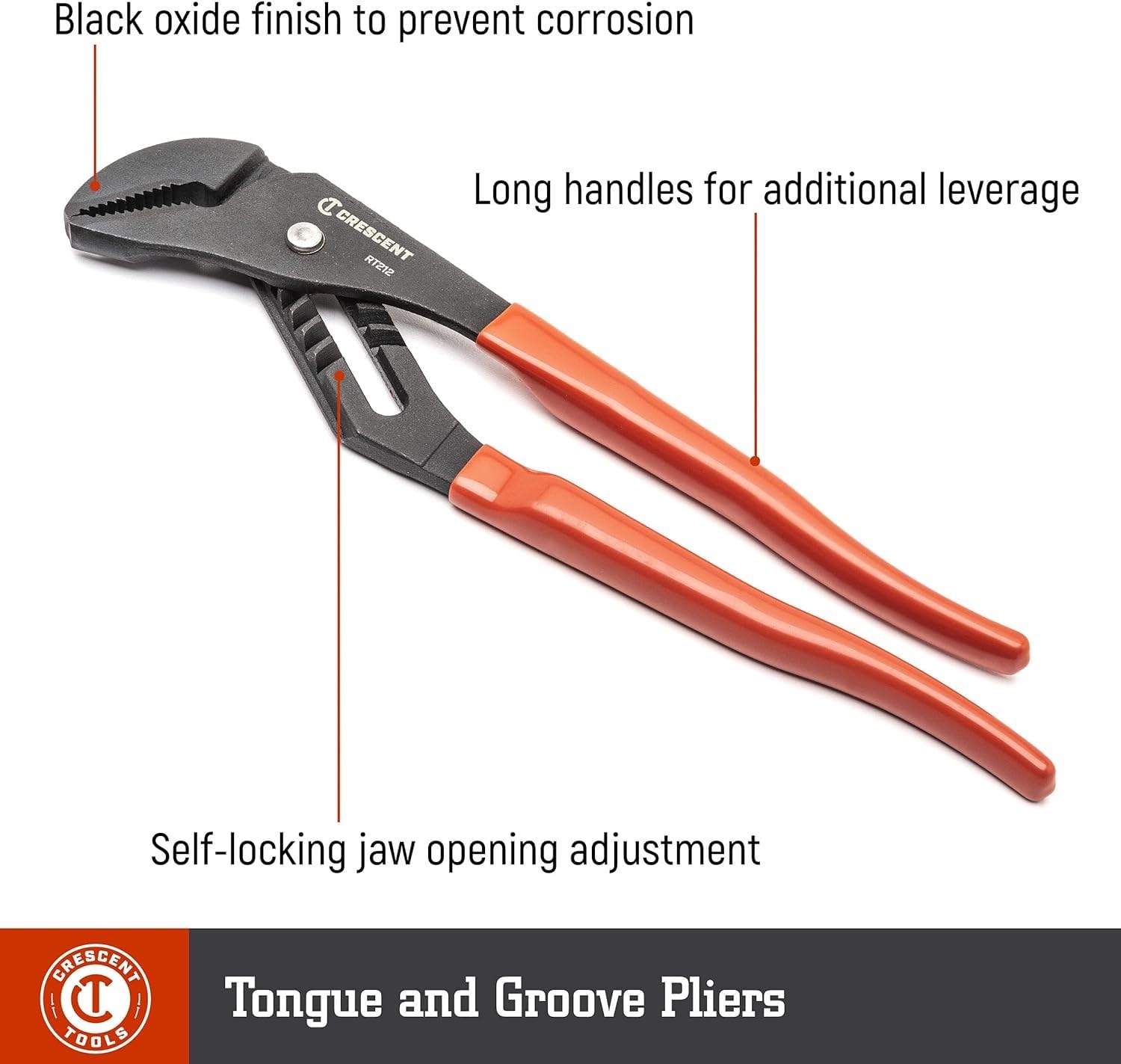 Crescent 10" Tongue & Groove Plier, V-Jaw, Black Oxide - RT410CVN - Image 7