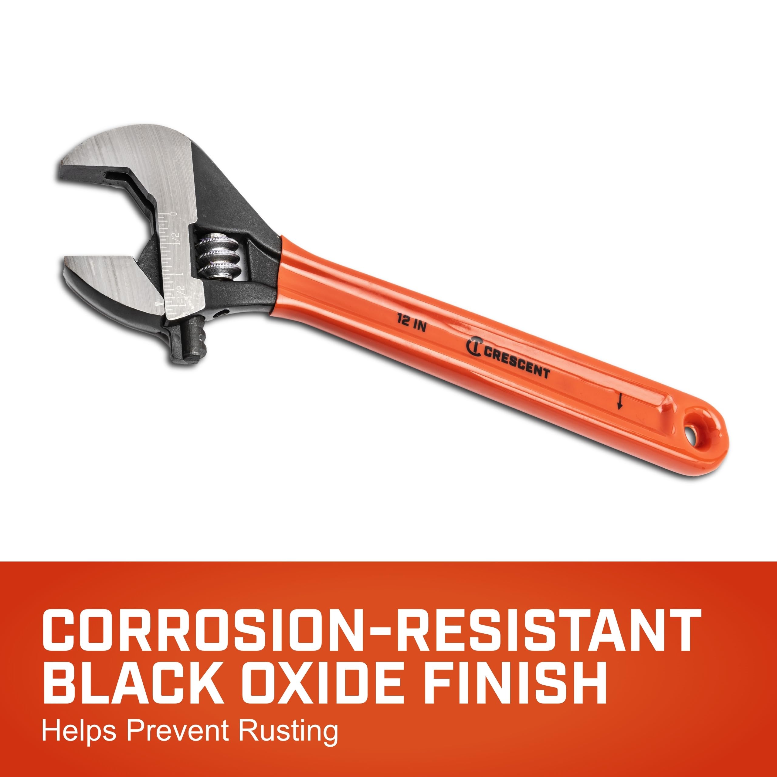 Crescent 12" Adjustable Black Oxide Cushion Grip Wrench - Carded - AT212CVS - Image 4