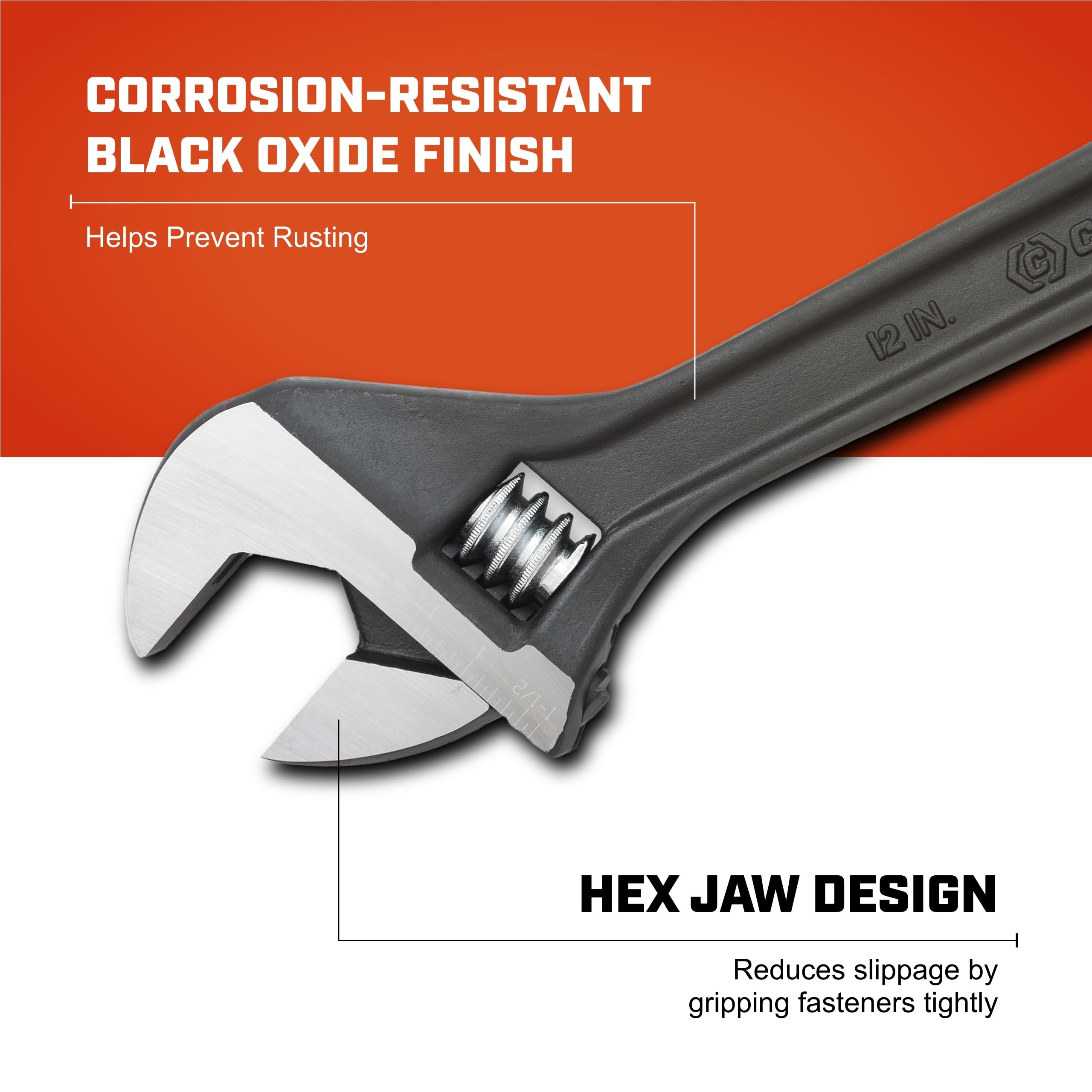 Crescent 12" Adjustable Black Oxide Wrench, Boxed - AT212BK - Image 3