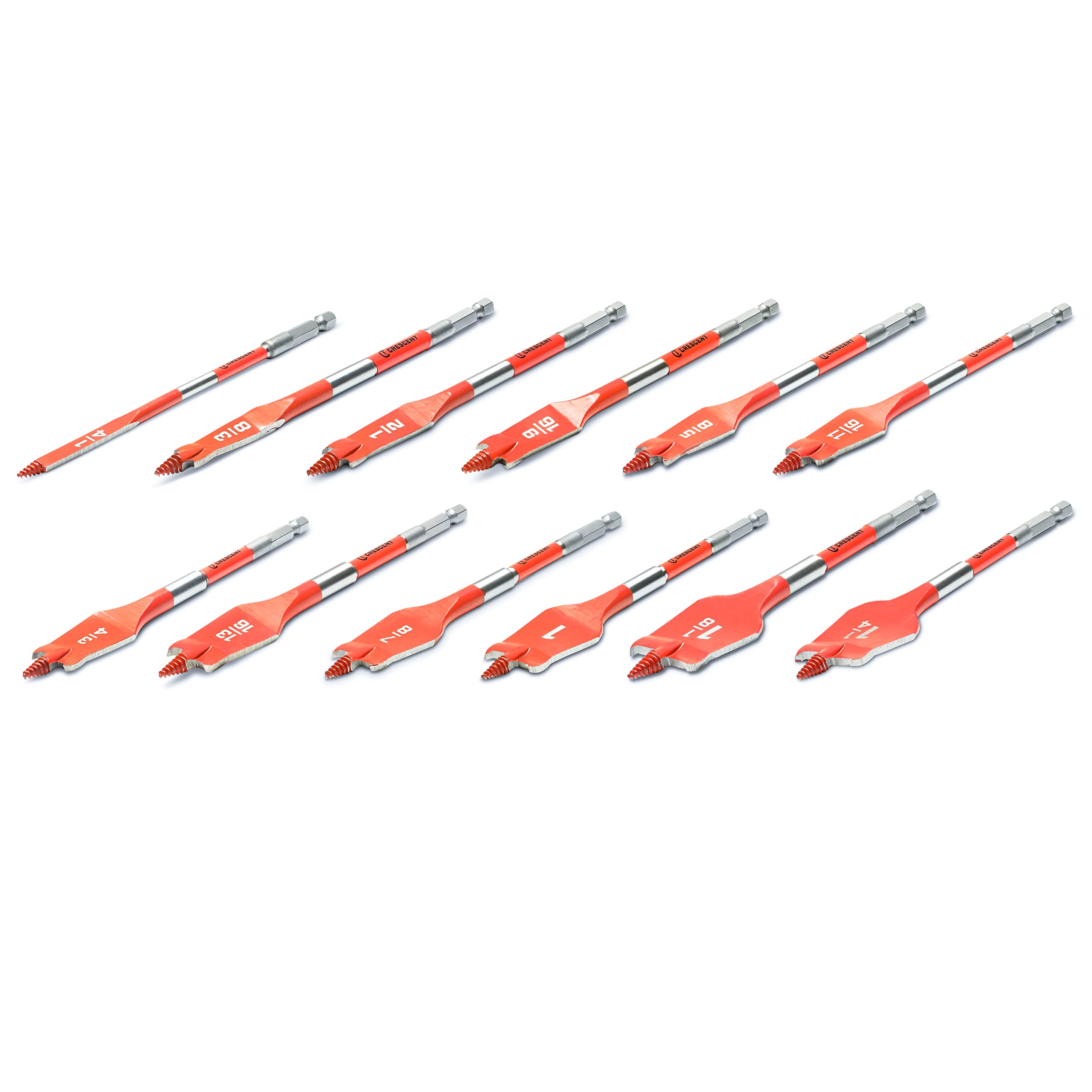 Crescent 12 Piece Screw Point Paddle Drill Bit Set | CDSPSET-12