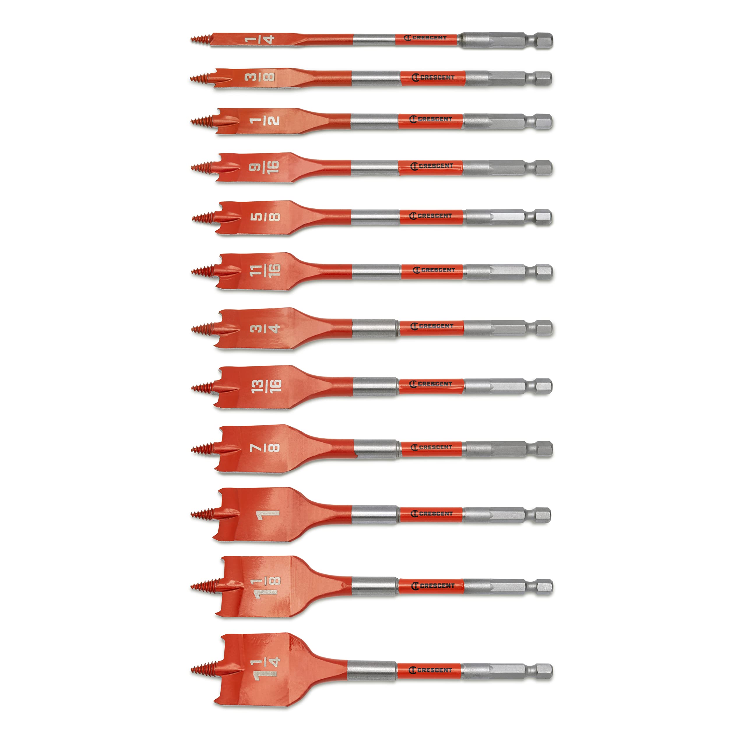 Crescent 12 Piece Screw Point Paddle Drill Bit Set | CDSPSET-12 - Image 2