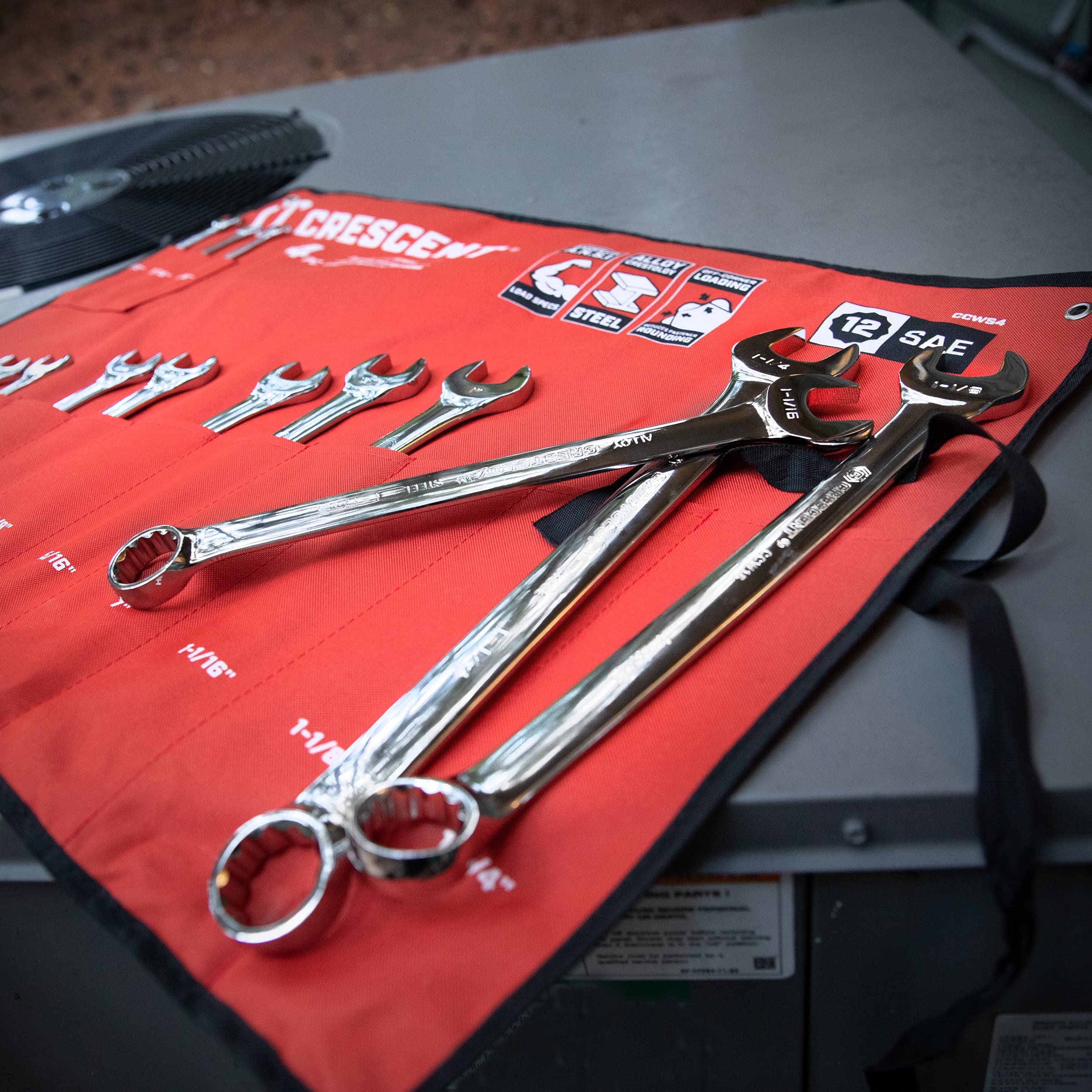 Crescent 14 Piece 12 Point SAE Combination Wrench Set with Tool Roll - CCWS4-05 - Image 6