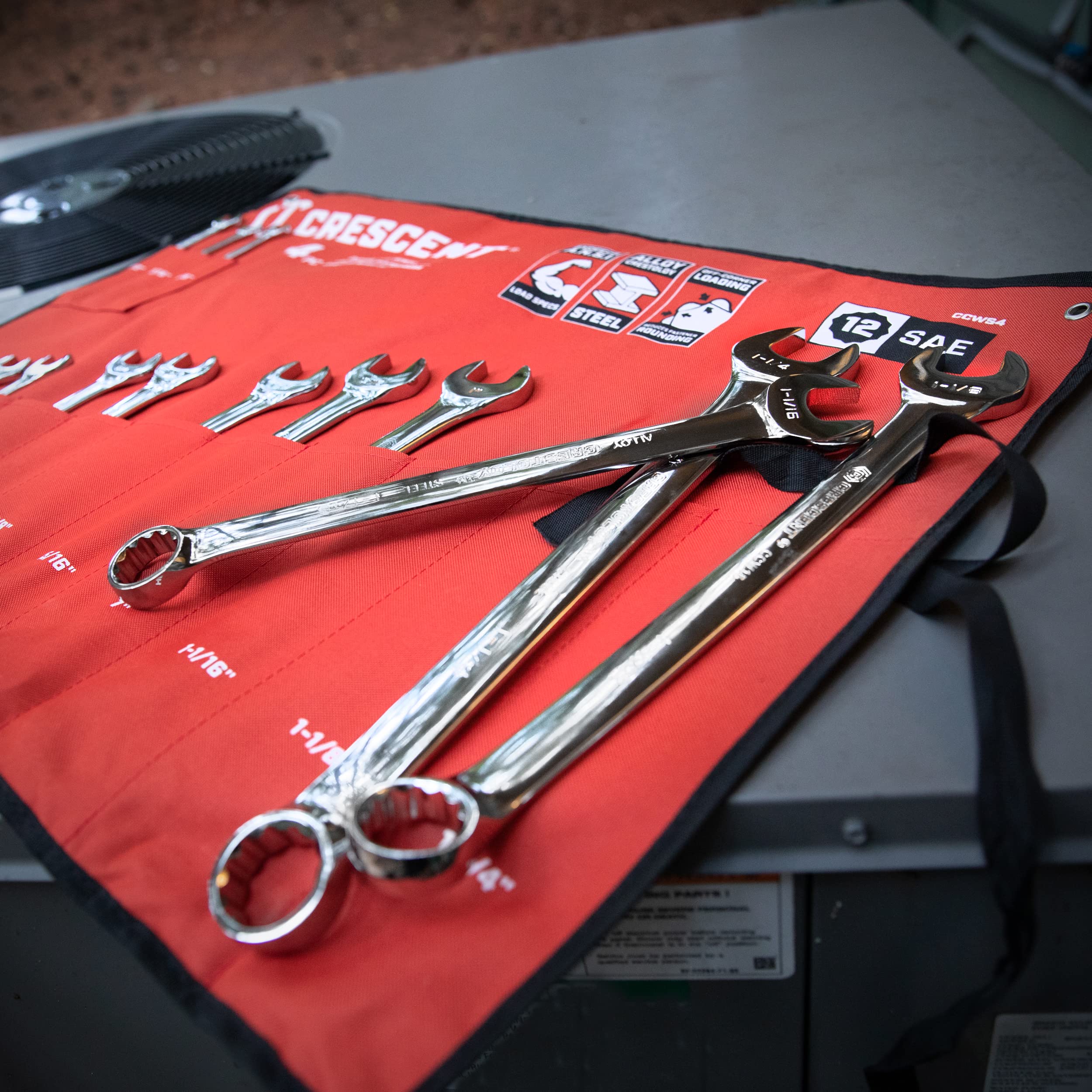 Crescent 14 Piece 12 Point SAE Combination Wrench Set with Tool Roll - CCWS4-05 - Image 9