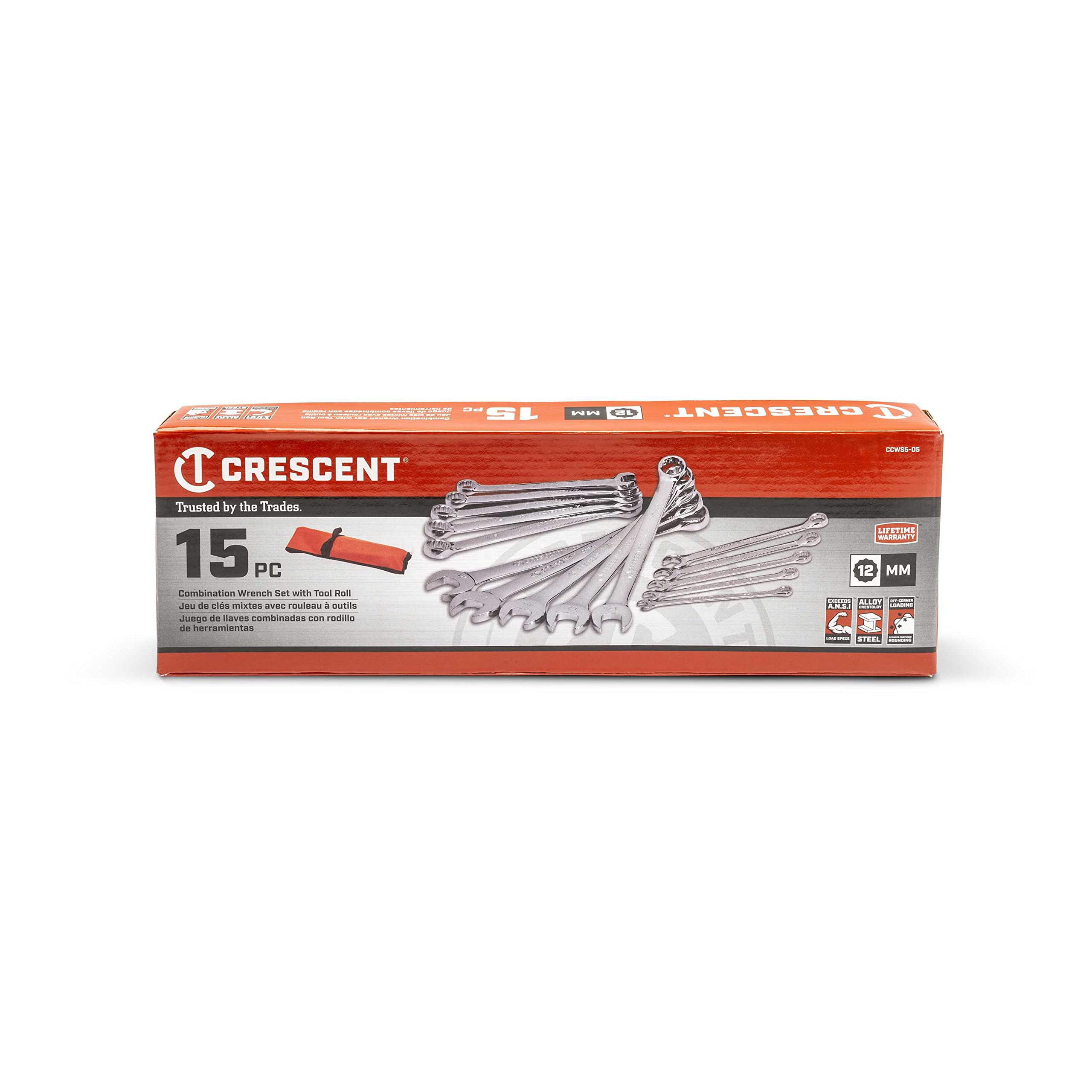 Crescent 15 Piece 12 Point Metric Combination Wrench Set with Tool Roll - CCWS5-05 - Image 10