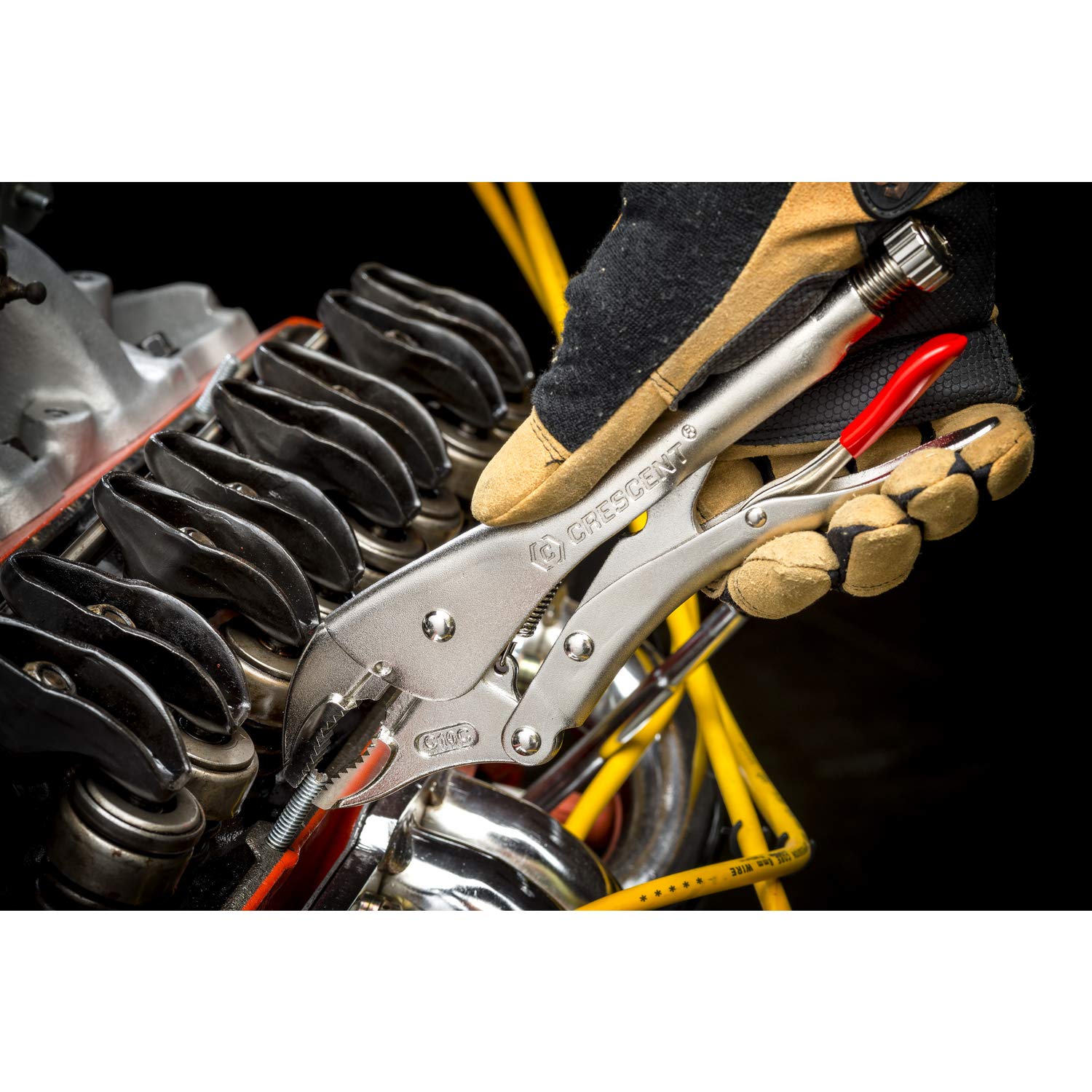Crescent 5 Piece 5 Inch, 7 Inch & 10 Inch Curved Jaw & 6 Inch & 9 Inch Long Nose Locking Pliers with Wire Cutter - CLP5SETN - Image 9