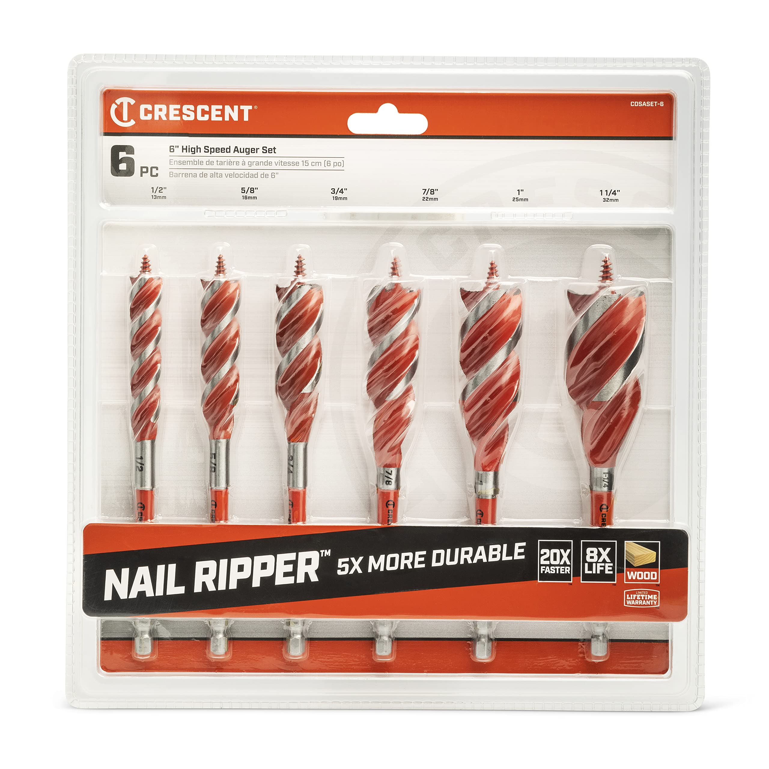 Crescent 6 Piece High Speed Auger Set - 6.25" | CDSASET-6 - Image 6