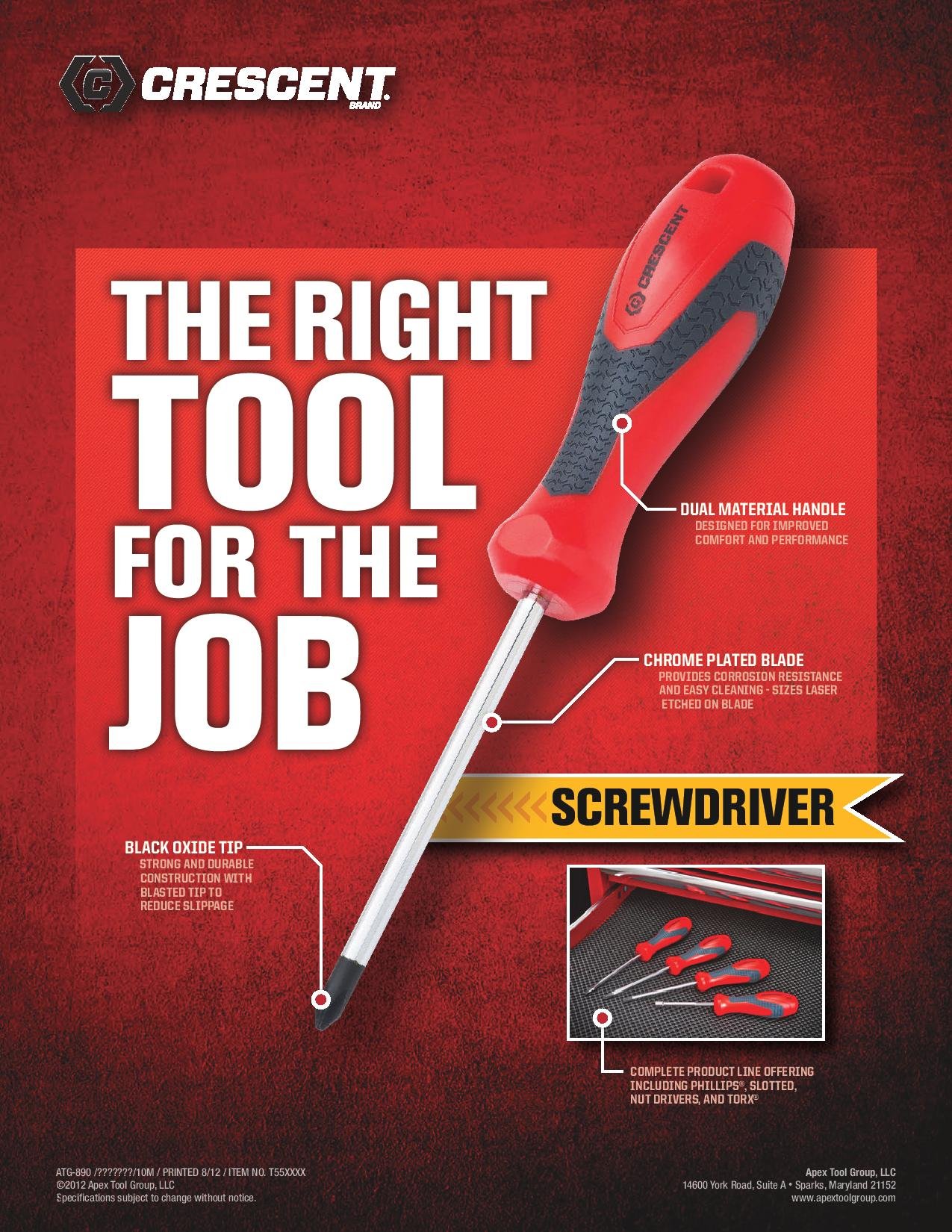 Crescent 7-in-1 Interchangeable Bit Dual Material Screwdriver - CMBD7P - Image 3