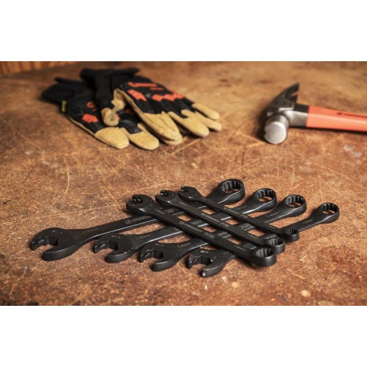 Crescent 7 Piece X6™ Black Oxide Spline Open End Ratcheting Combination Metric Wrench Set - CX6RWM7 - Image 8