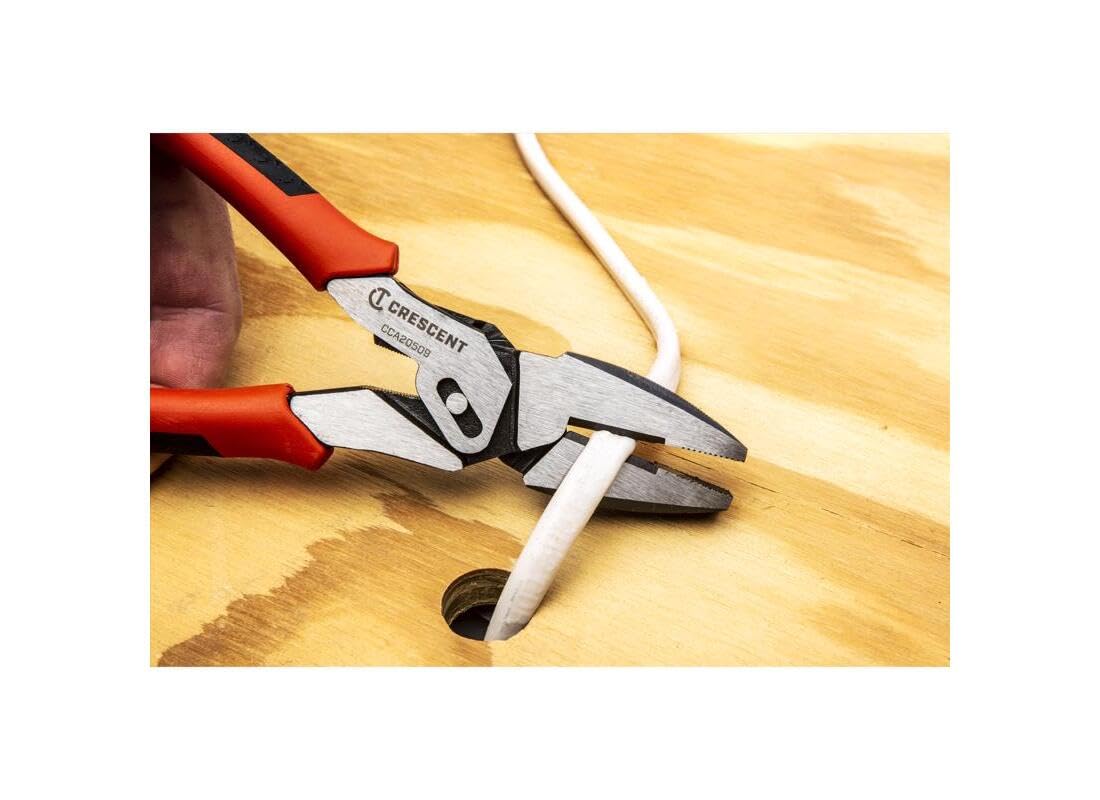Crescent 9" Lineman's Compound Action Dual Material Pliers - CCA20509, Red - Image 6
