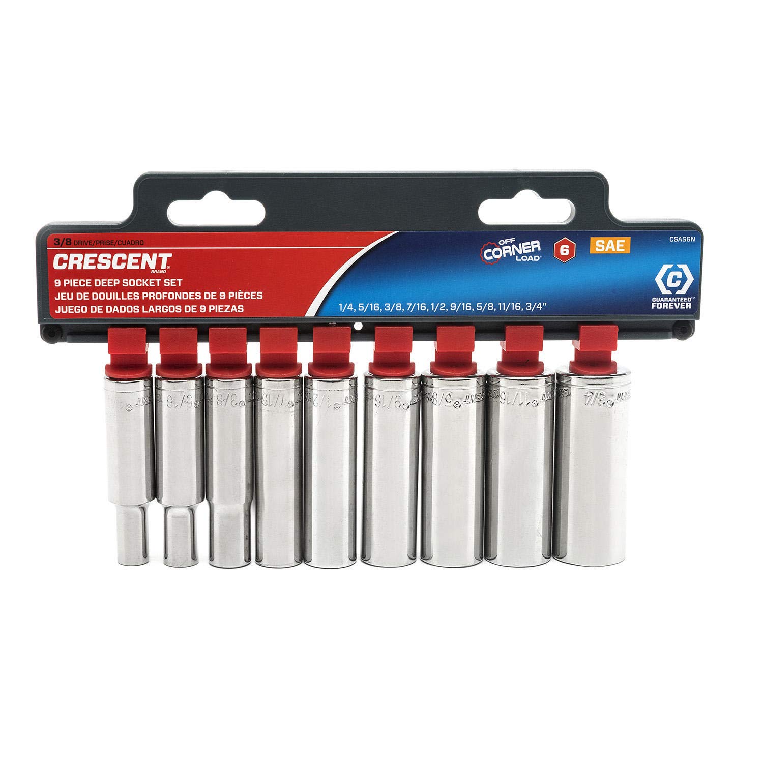 Crescent 9 Piece 3/8" Drive 6 Point Deep SAE Socket Set - CSAS6N - Image 2