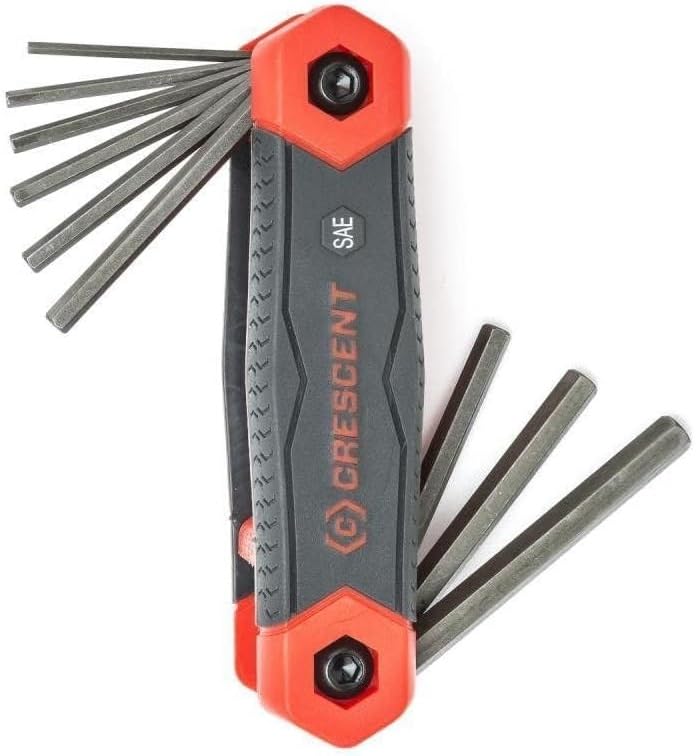 Crescent 9 Piece Folding SAE Hex Dual Material Key Set - CHKFSAE9 , Black - Image 4