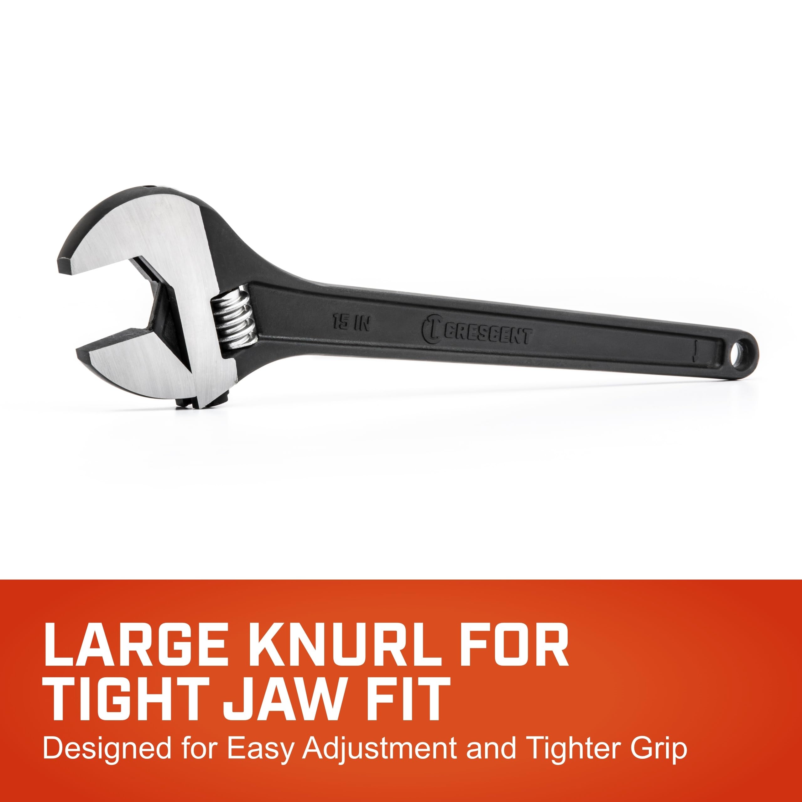 Crescent Adjustable Black Oxide Tapered Handle Wrench - Boxed - Home Improvement & Garage Hand Tool - 15" - AT215BK - Image 2
