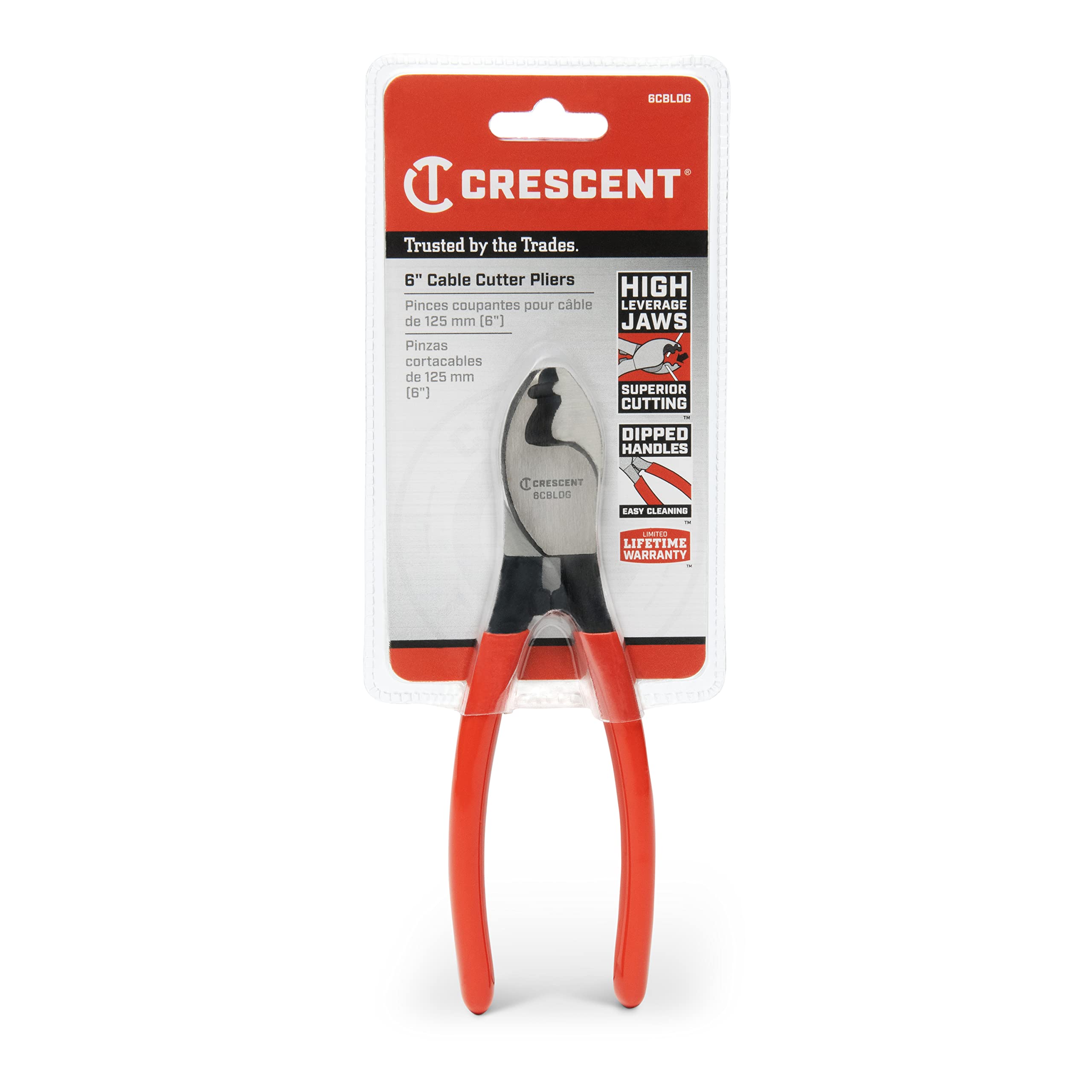 Crescent Cable Cutter, Dipped Handle Pliers - Premium Cutting Pliers with Sheer-Cut Blades & Ergonomic Grip - Professional-Grade Hand Tool - 6" - 6CBLDG - Image 2