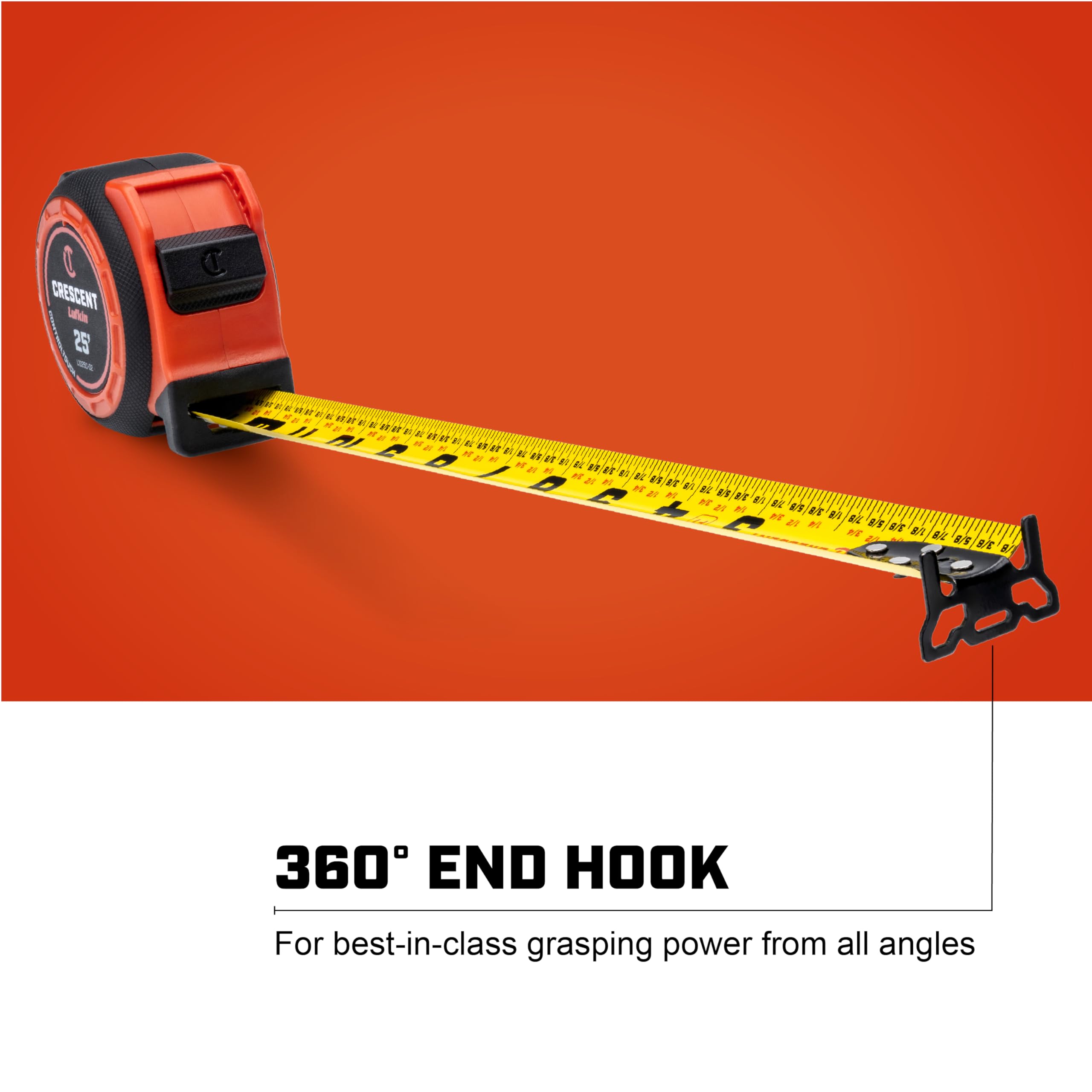 Crescent Lufkin 1-3/16 x 25' Command Control Series Yellow Clad Engineers Tape Measure - L1025CD-02 - Image 3