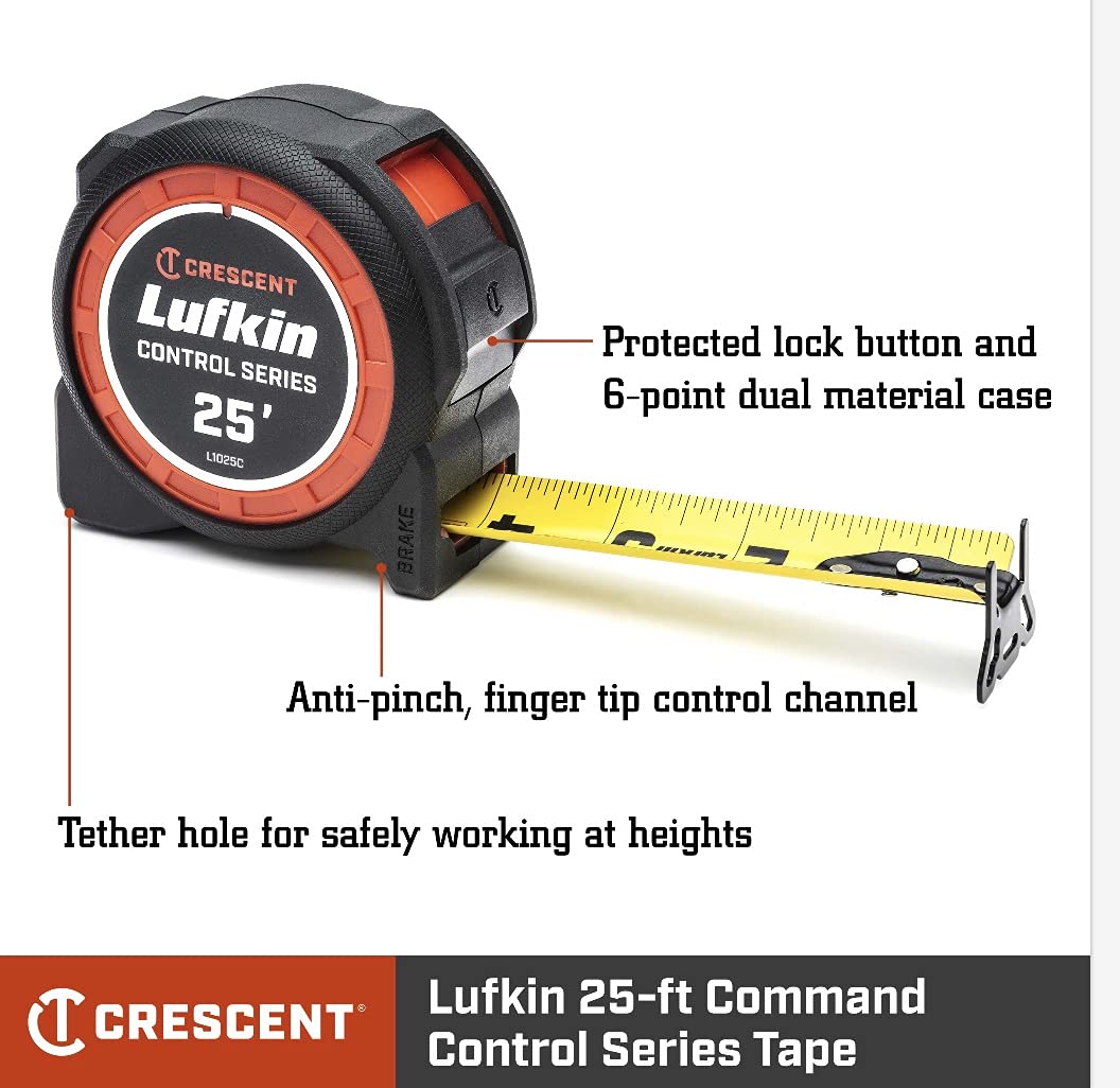 Crescent Lufkin 1-3/16 x 25' Command Control Series Yellow Clad Tape Measure - L1025C-02 - Image 2