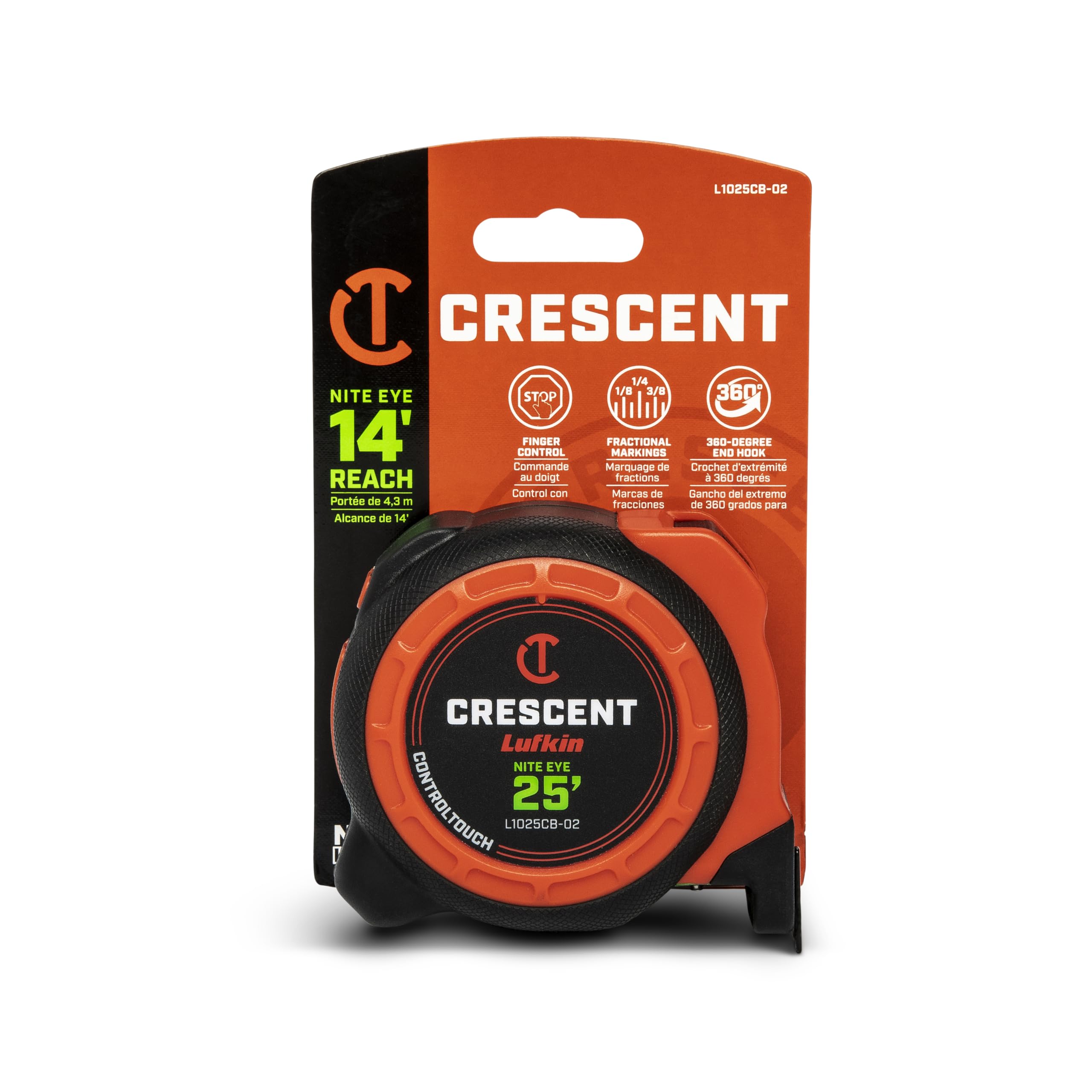 Crescent Lufkin 1-3/16" x 25' CONTROLTOUCH NITE EYE™ Tape Measure | L1025CB-02 - Image 7