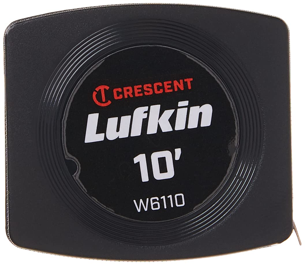 Crescent Lufkin 1/4" x 10' Pee Wee Yellow Clad Pocket Tape Measure - W6110 , Black - Image 2