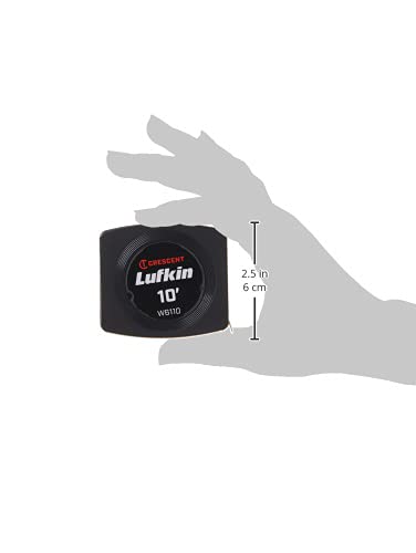 Crescent Lufkin 1/4" x 10' Pee Wee Yellow Clad Pocket Tape Measure - W6110 , Black - Image 6