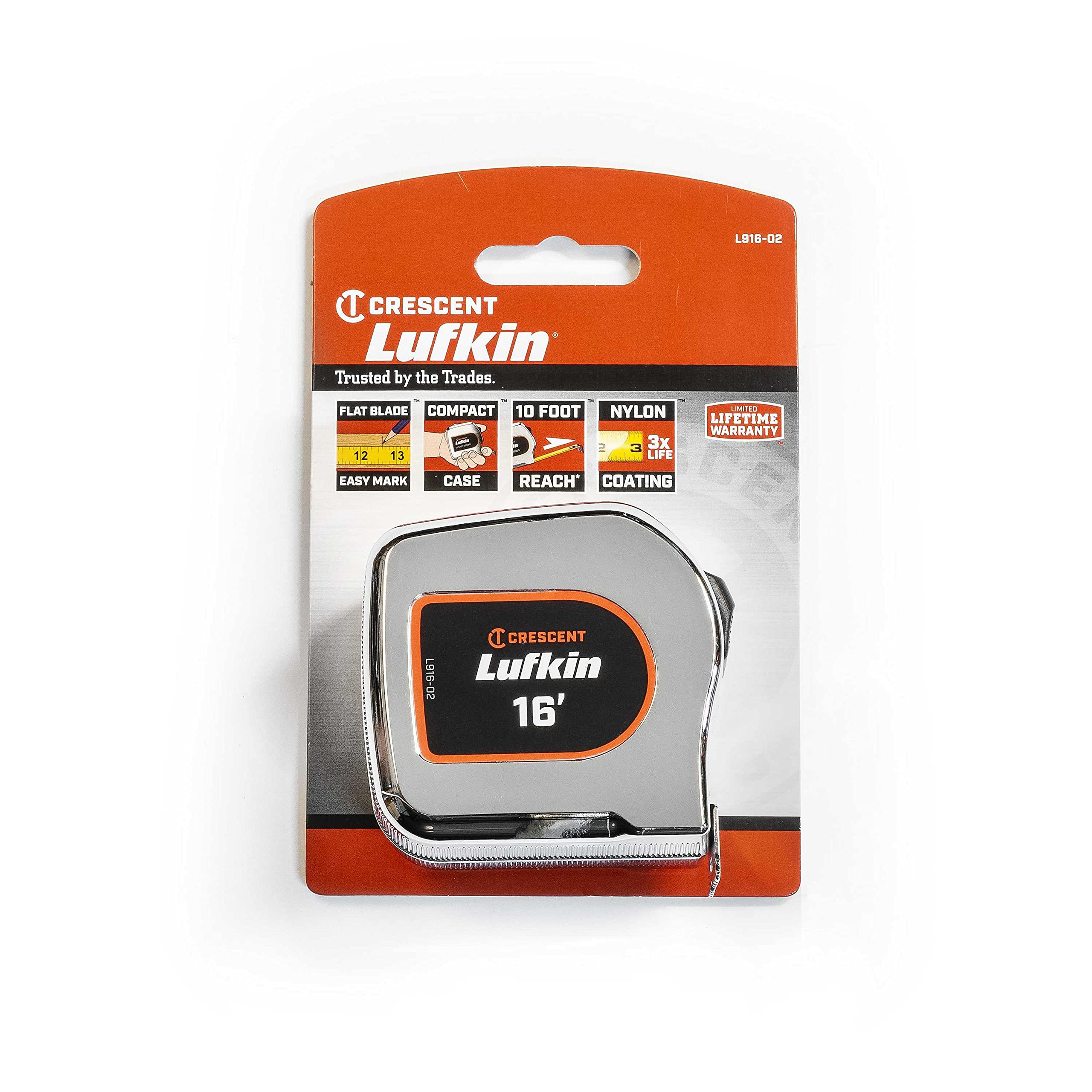 Crescent Lufkin 1" x 16' Chrome Case Yellow Clad Tape Measure - L916-02 - Image 6