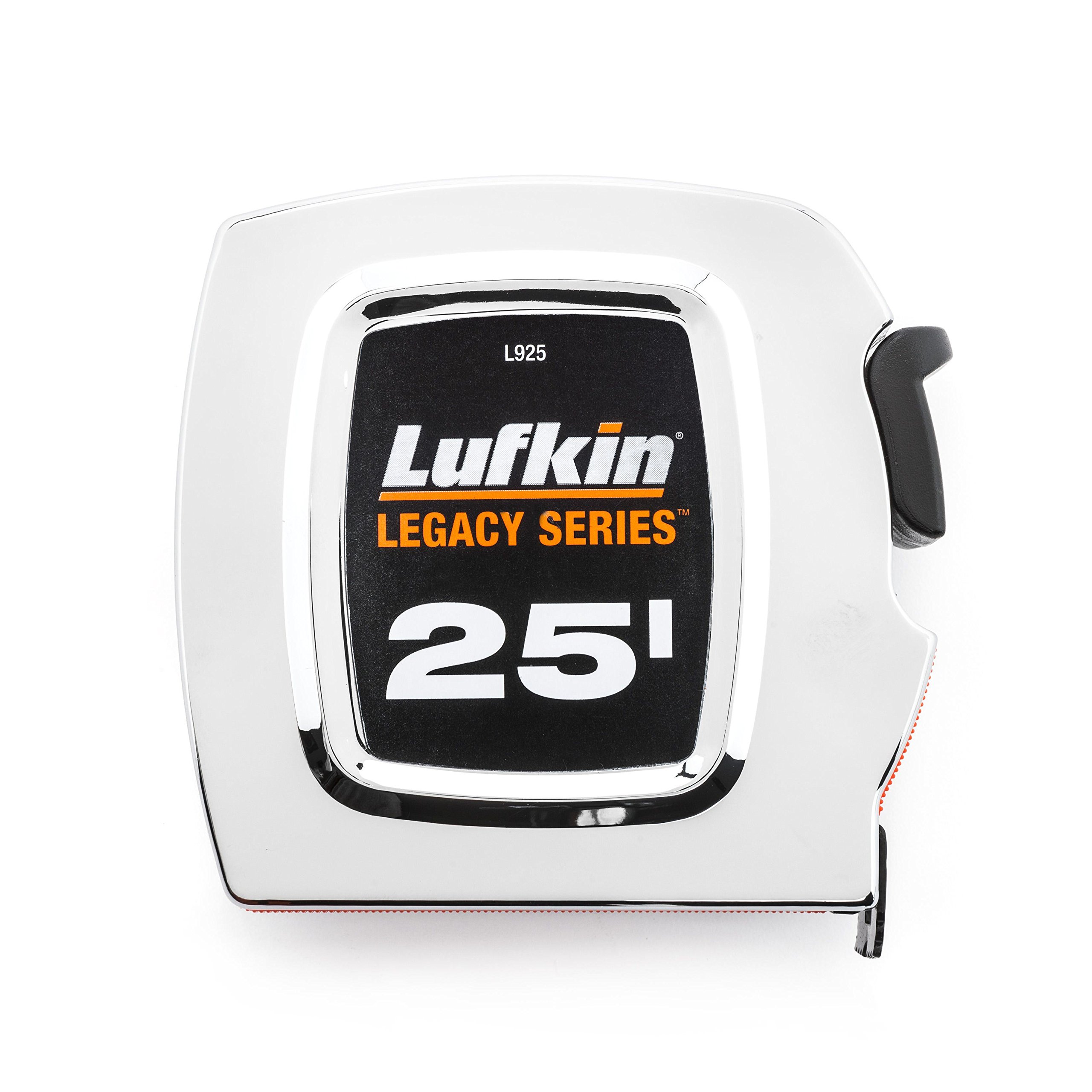 Crescent Lufkin 1" x 25' Legacy Series Chrome Case Yellow Clad Tape Measure - L925 - Image 2
