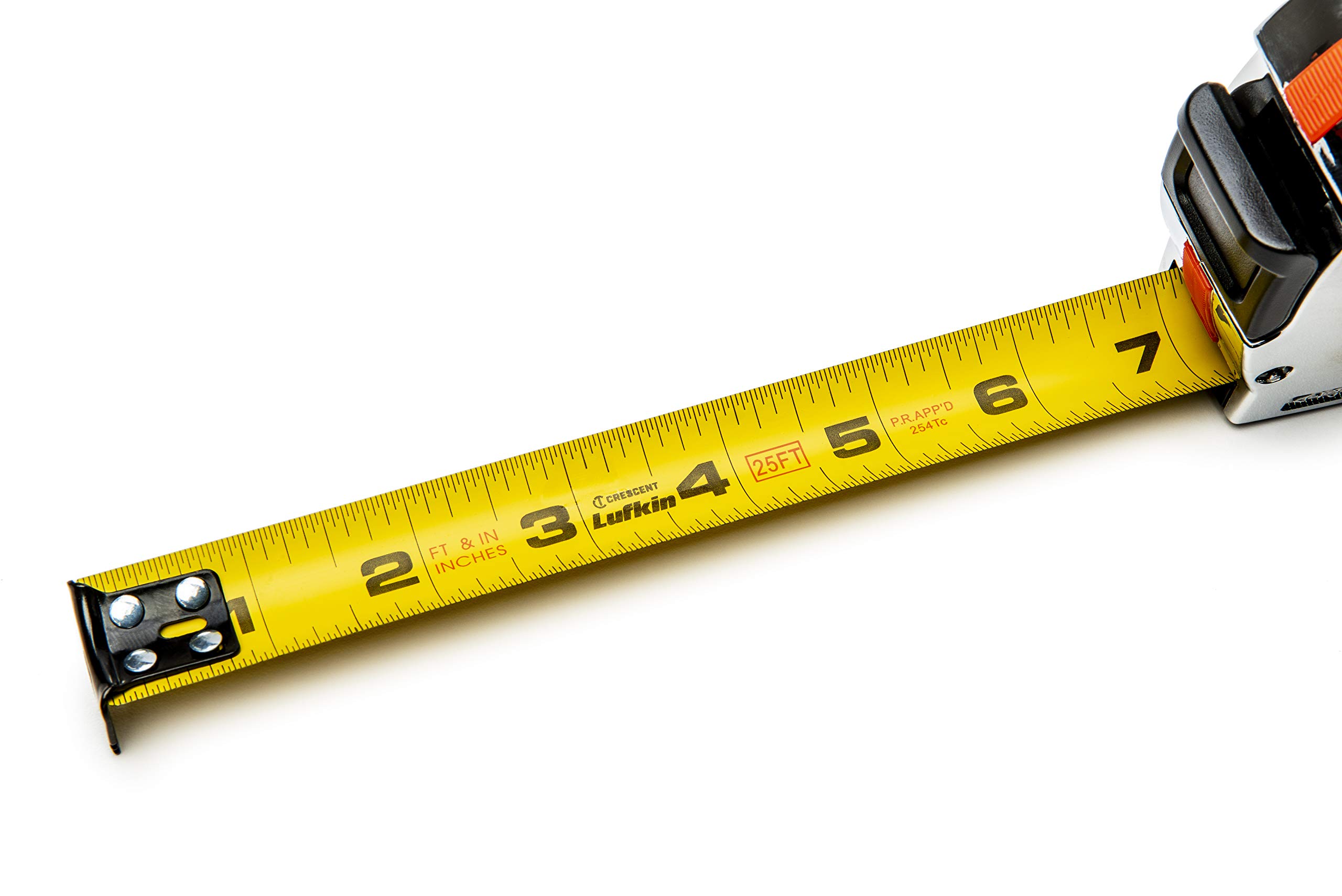 Crescent Lufkin 1" x 25' Legacy Series Chrome Case Yellow Clad Tape Measure - L925 - Image 6