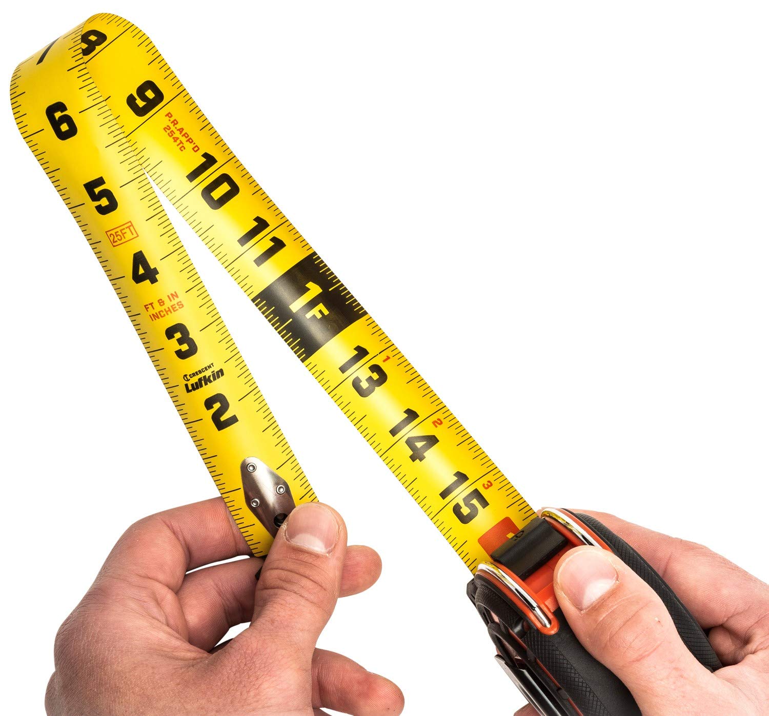 Crescent Lufkin 1" x 25' Legacy Series Chrome Case Yellow Clad Tape Measure - L925 - Image 7