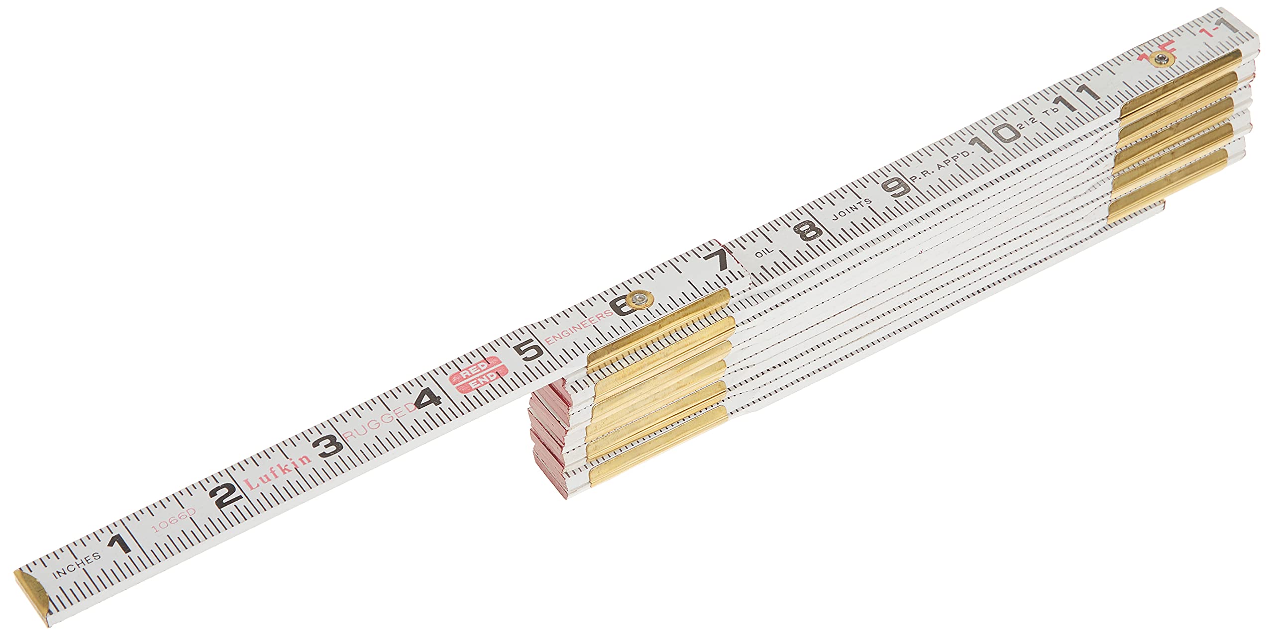 Crescent Lufkin 5/8" X 6' Red End® Engineer's Scale Wood Rule - 1066DN , White - Image 3