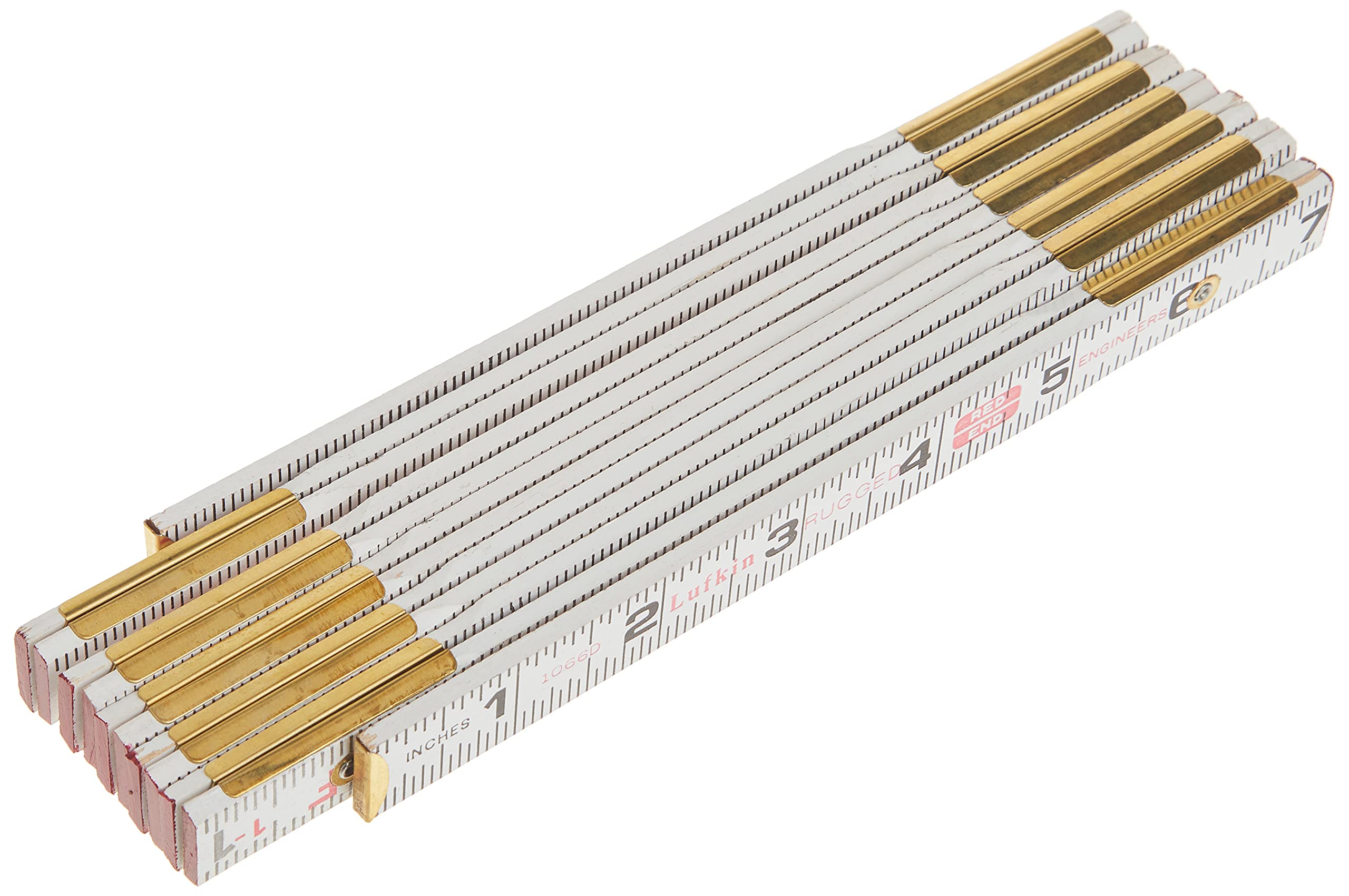 Crescent Lufkin 5/8" X 6' Red End® Engineer's Scale Wood Rule - 1066DN , White - Image 4