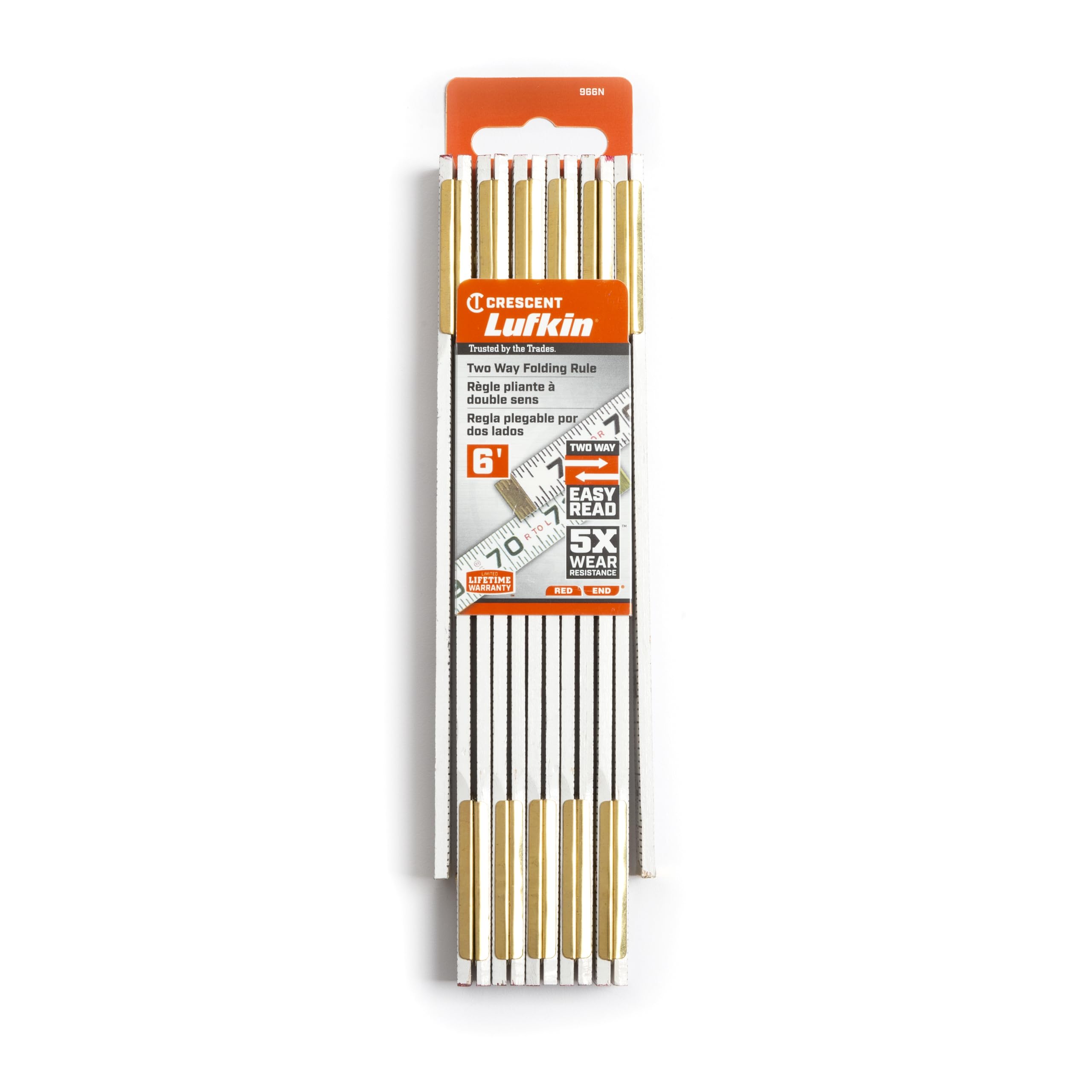 Crescent Lufkin 5/8" x 6' Red End® Two Way® Wood Rule - 966N - Image 4