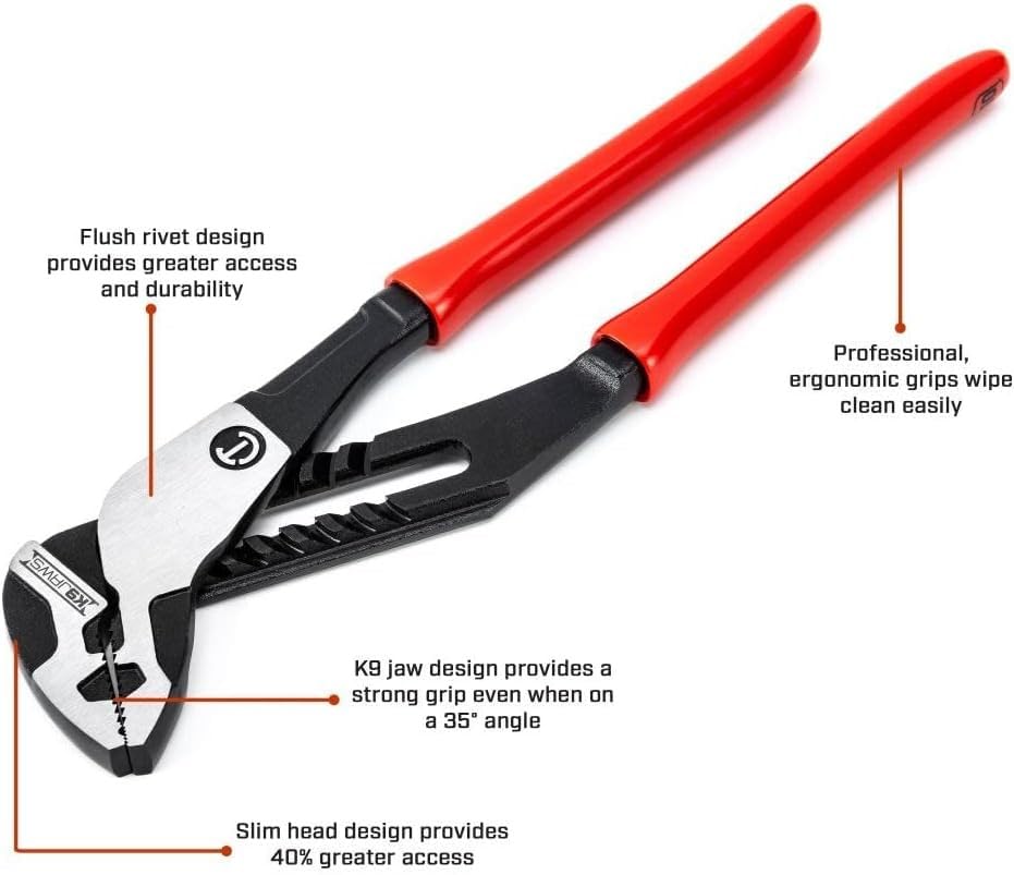 CRESCENT - Pliers Set, 8", 10", 12" T&G Strght Dipped (RTZ2SET3) - Image 5