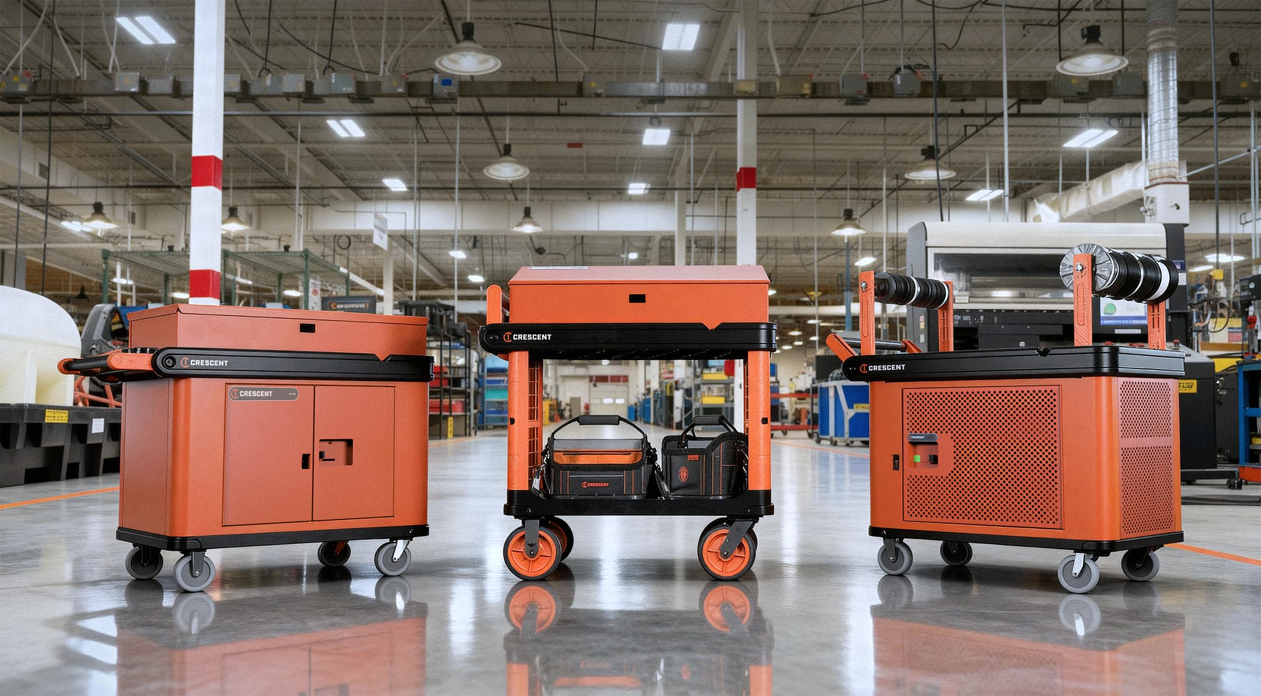 Crescent RAILWORKS 2 Shelf Industrial Utility Cart with 5" Hard Casters | IUC2SCBM - Image 7