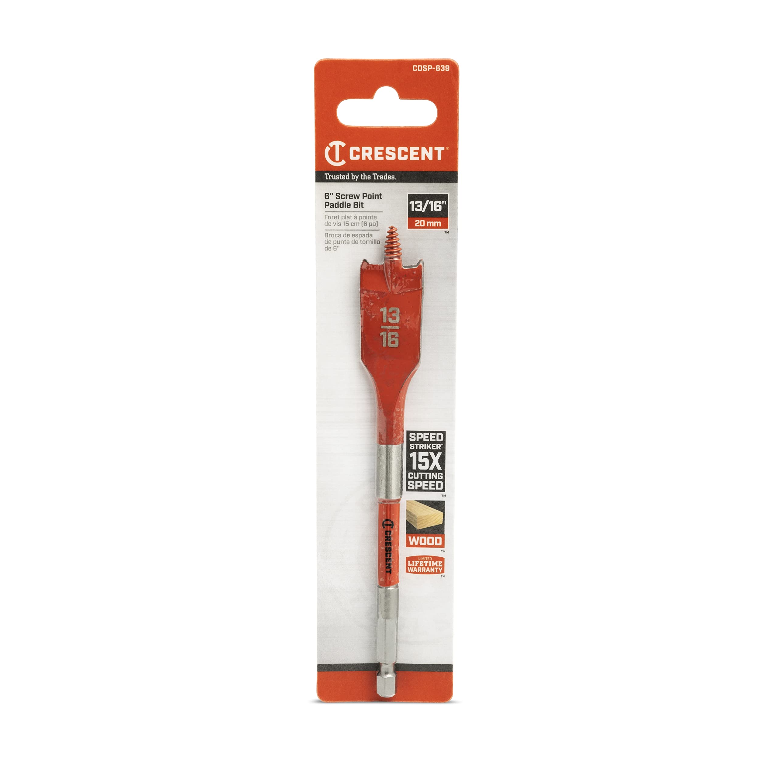 Crescent Screw Point Paddle Drill Bit | 6" x 13/16" | CDSP-639 - Image 6
