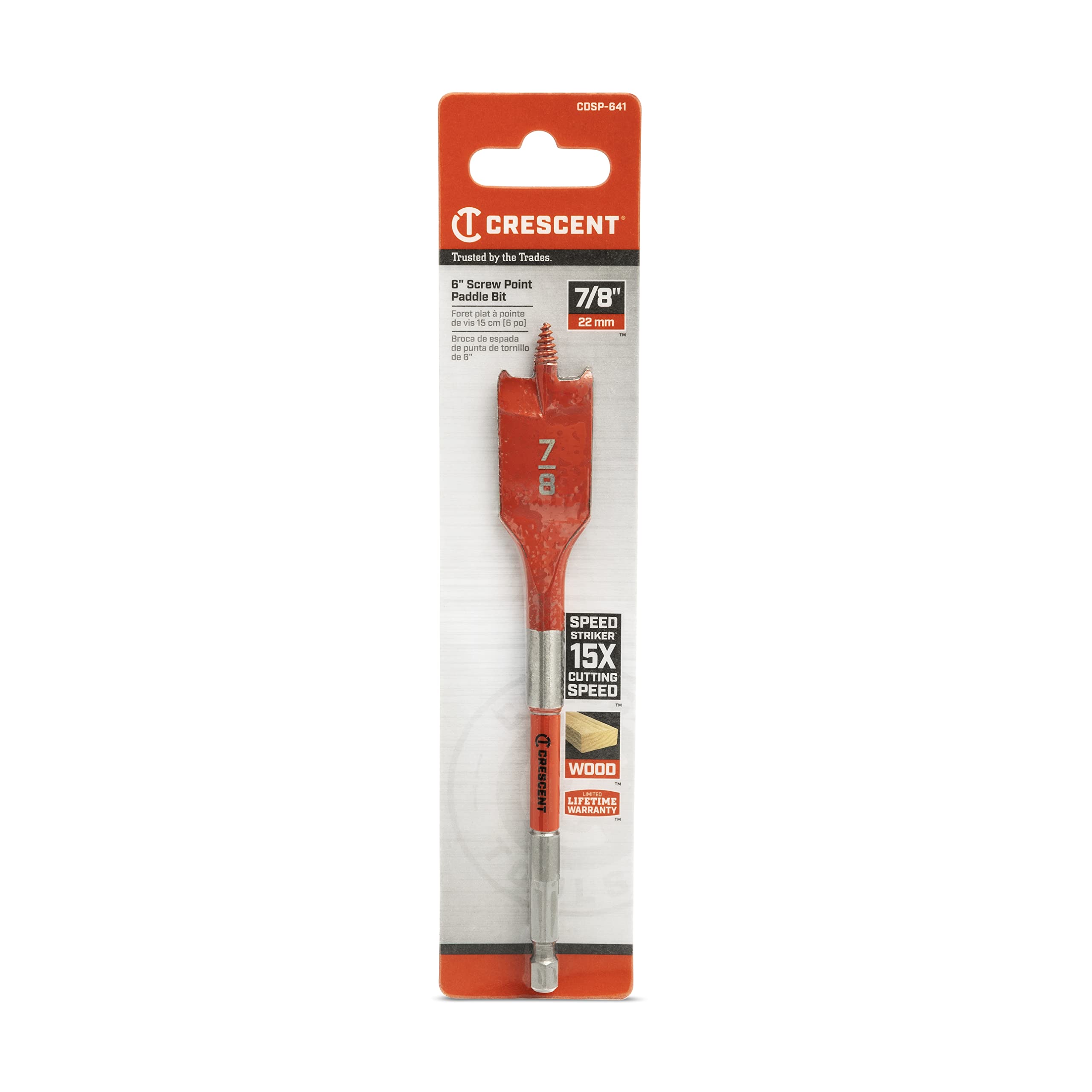 Crescent Screw Point Paddle Drill Bit | 6" x 7/8" | CDSP-641 - Image 6