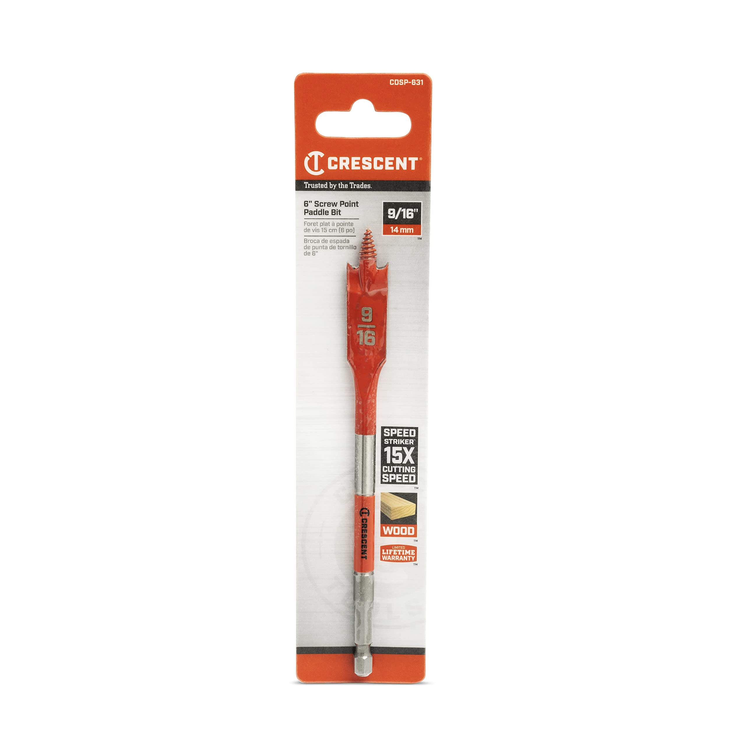 Crescent Screw Point Paddle Drill Bit | 6" x 9/16" | CDSP-631 - Image 6