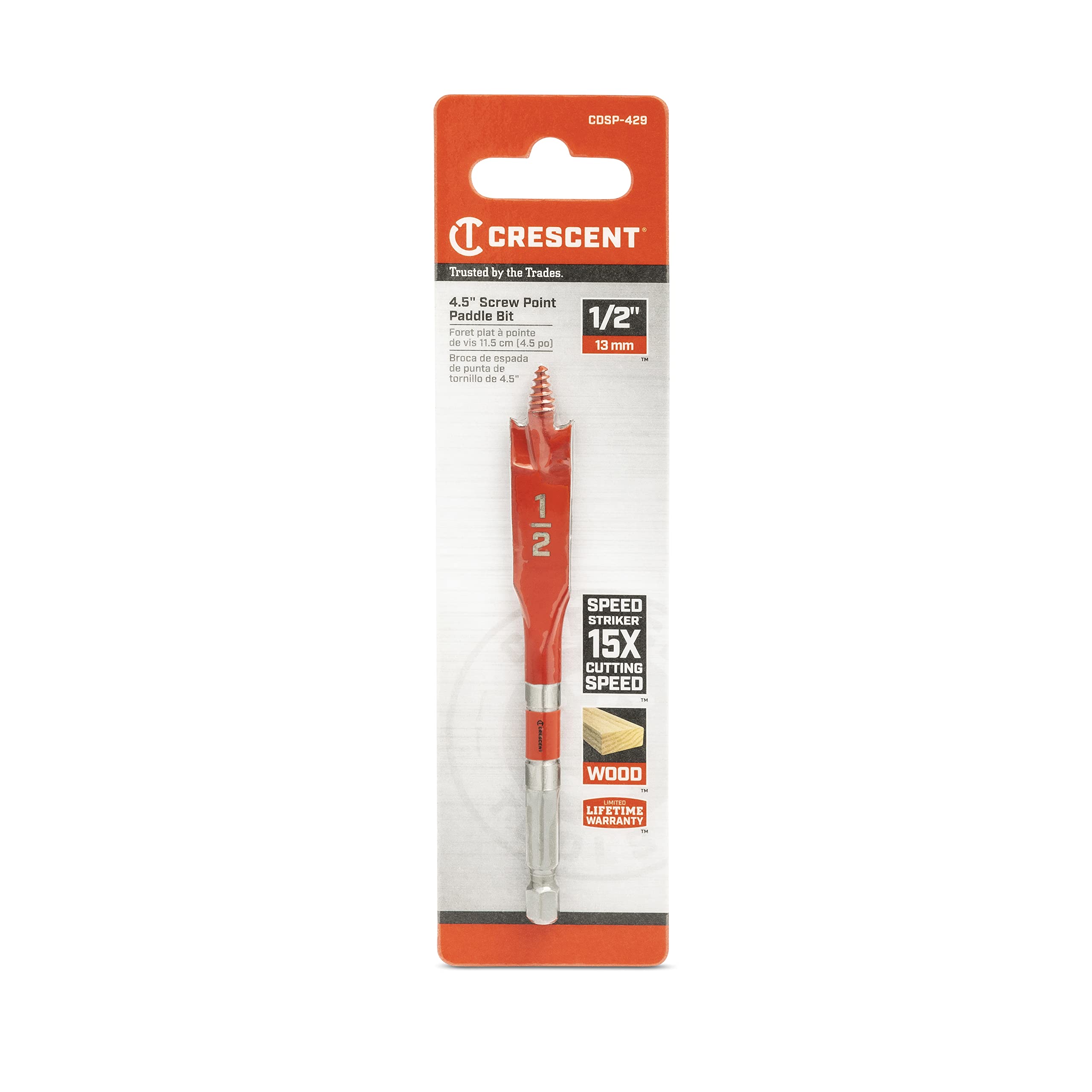 Crescent Screw Point Spade Drill Bit | 1/2" x 4" | CDSP-429 - Image 6
