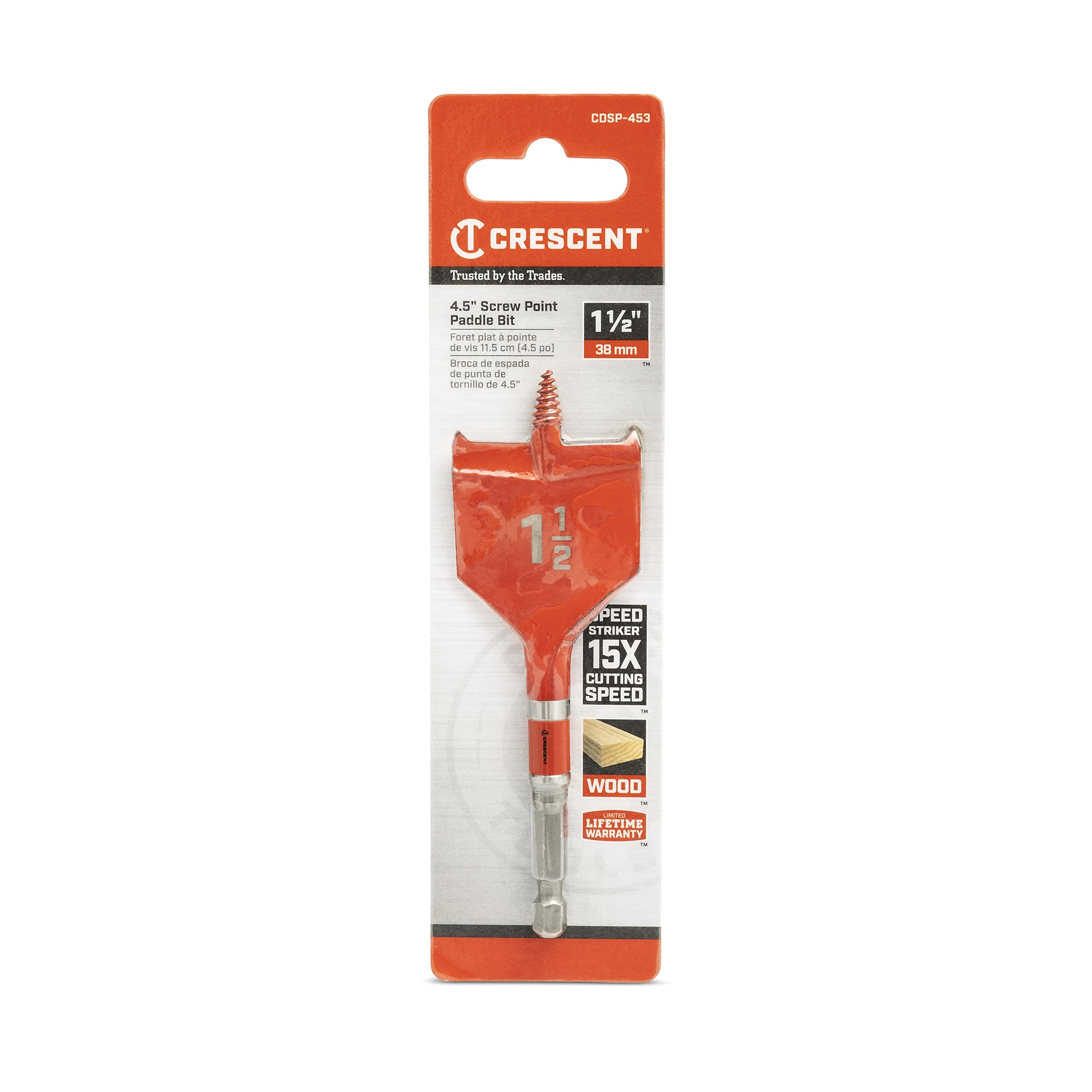 Crescent Screw Point Spade Drill Bit | 4" x 1-1/2" | CDSP-453 - Image 6