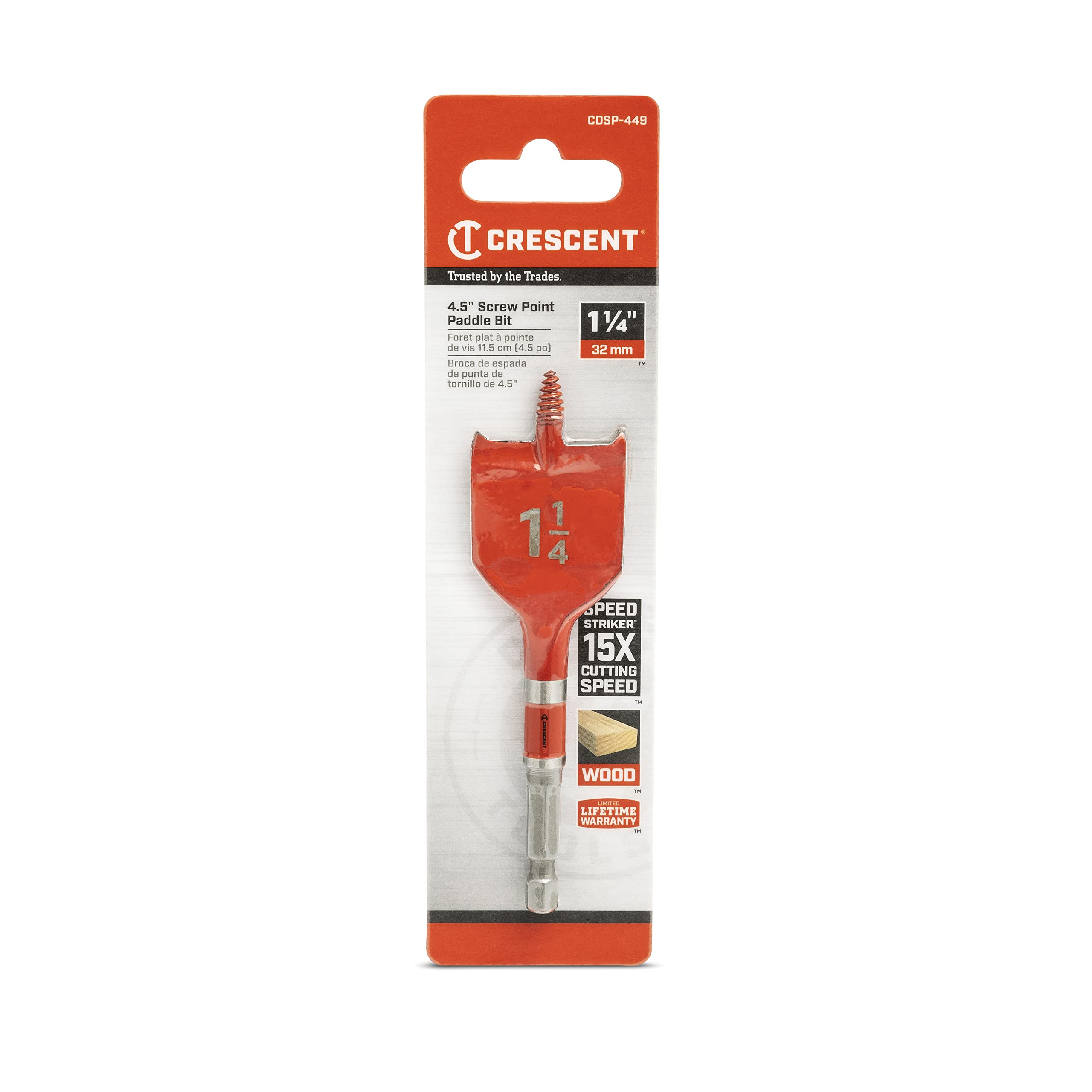 Crescent Screw Point Spade Drill Bit | 4" x 1-1/4" | CDSP-449 - Image 6