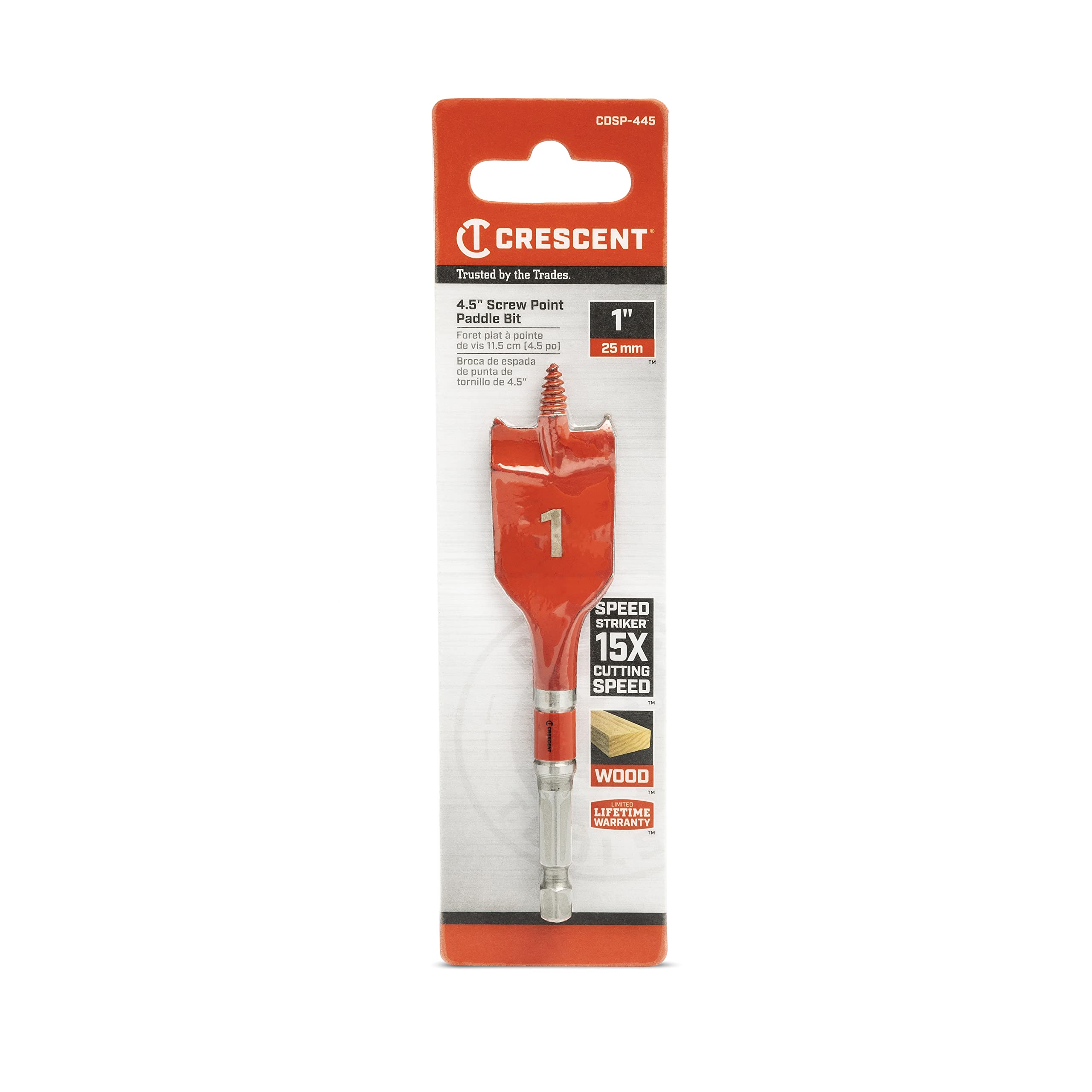 Crescent Screw Point Spade Drill Bit | 4" x 1" | CDSP-445 - Image 6