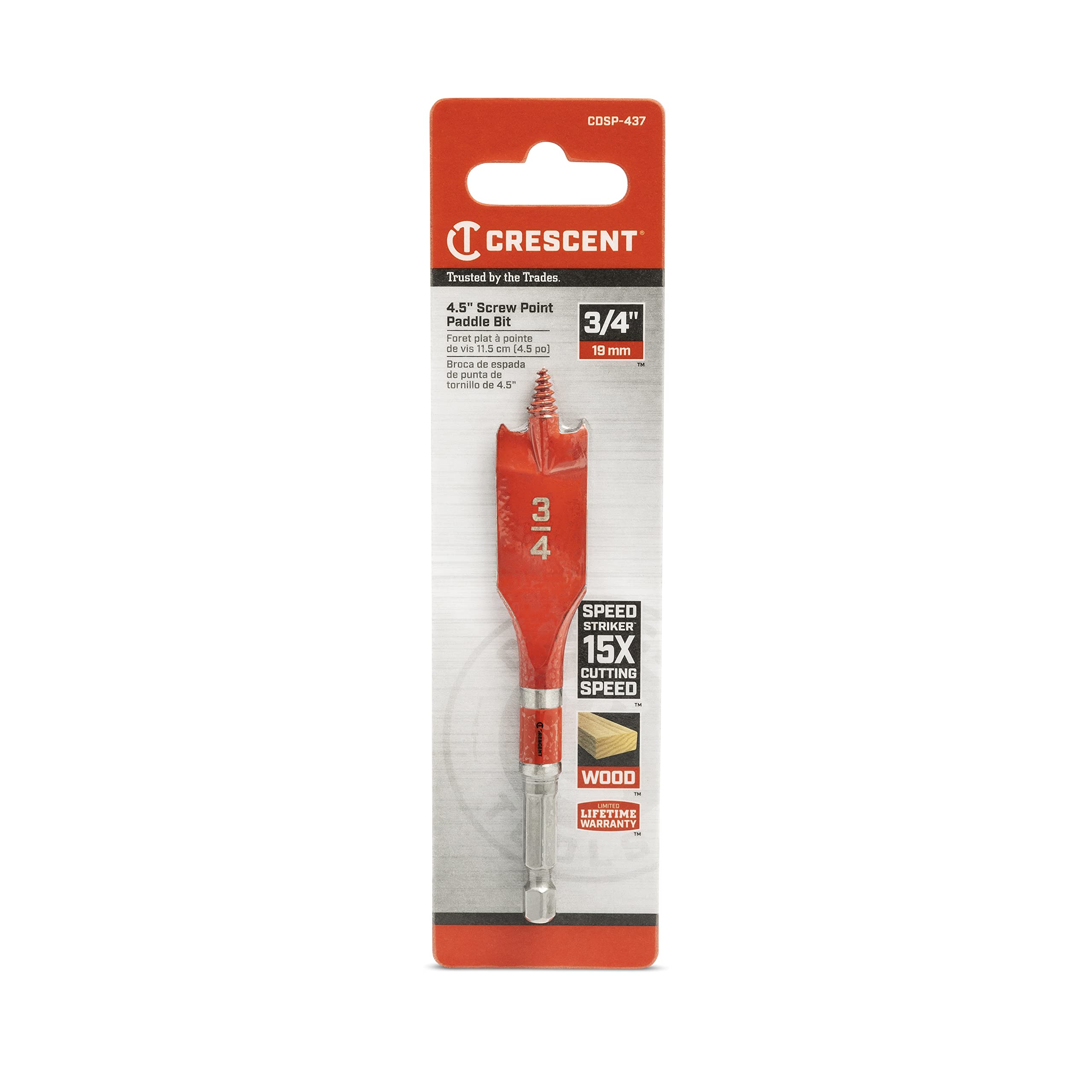 Crescent Screw Point Spade Drill Bit | 4" x 3/4" | CDSP-437 - Image 6