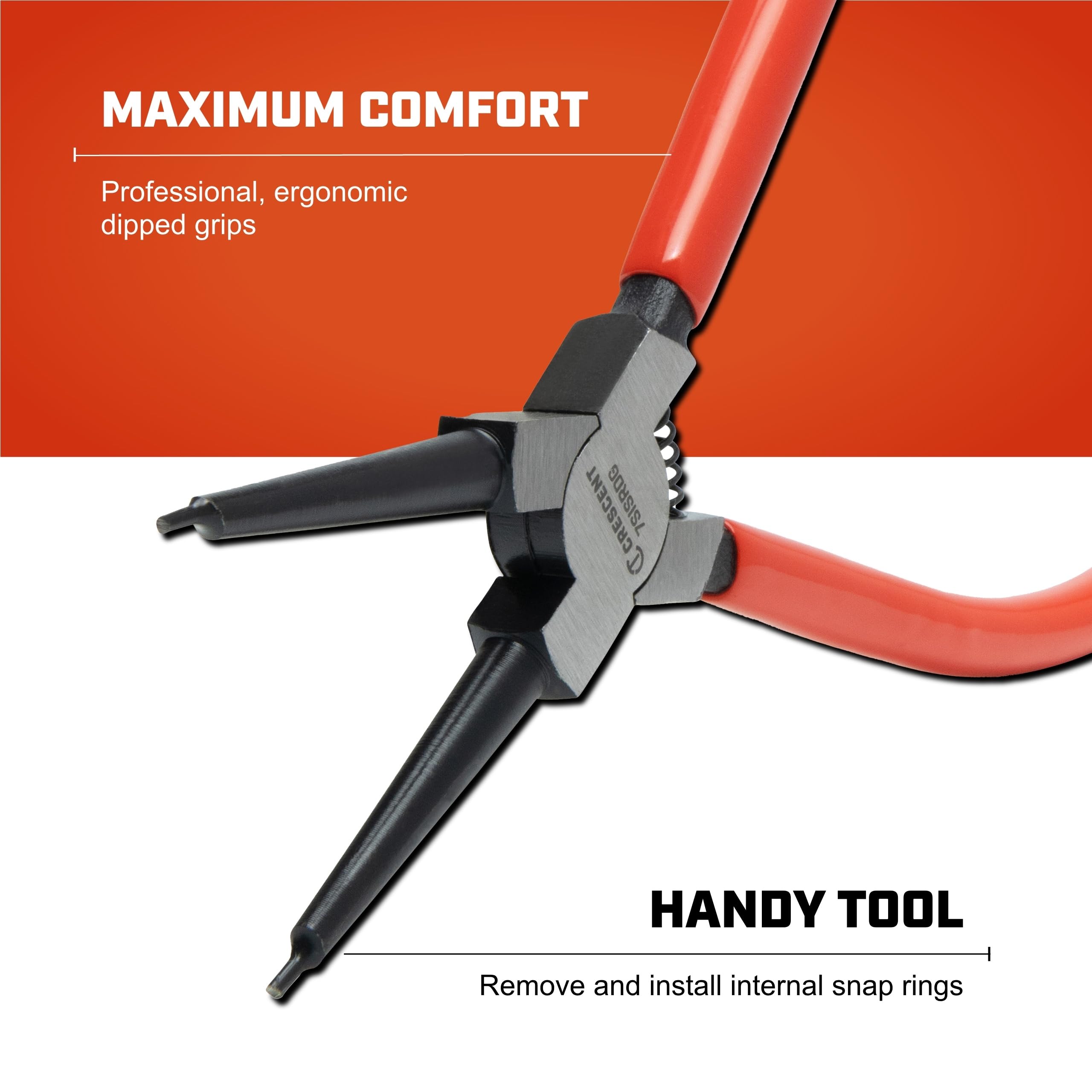 Crescent Straight Internal Snap Ring Pliers - Rings Installation & Removal Tool for Home Improvement, Repair & Mechanic Use - 7" - 7SISRDG - Image 3