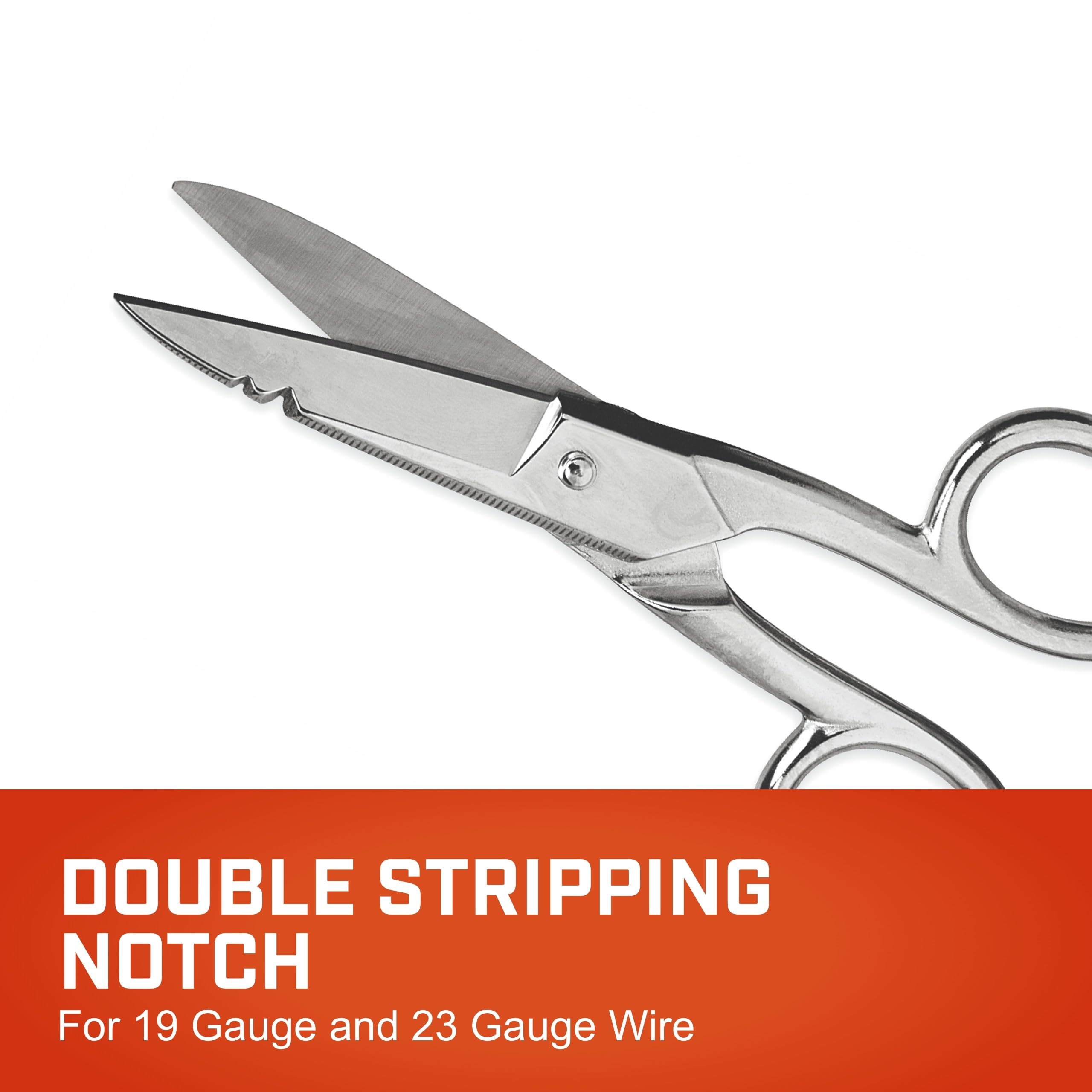 Crescent Wiss 5" Electrician Scissors with Serrated Bottom Blade - Shears for Electrical Wires - Serrated to Cut Insulation - Electrician Tools - Metal Cutting Sharp Scissors - 175E5V - Image 2