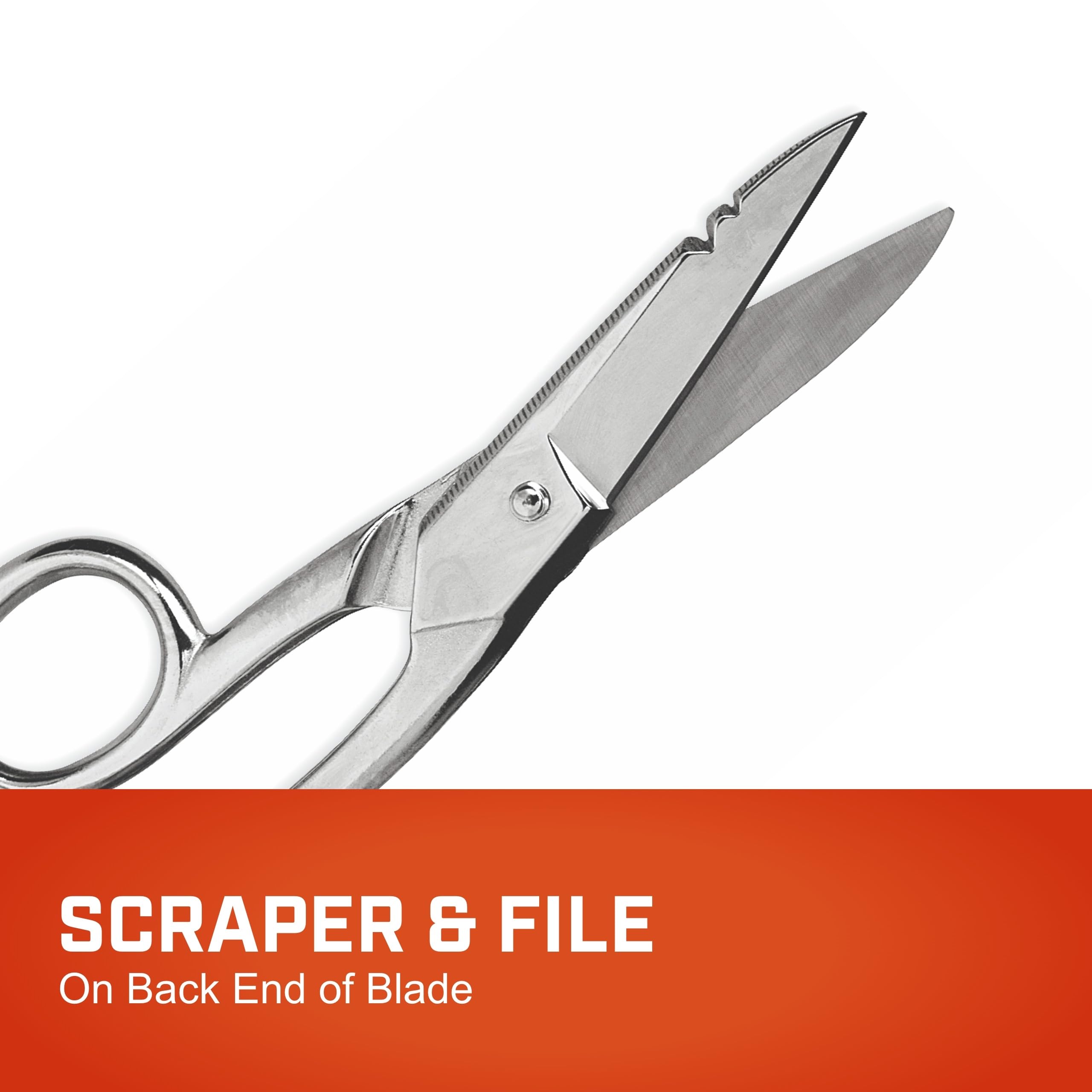 Crescent Wiss 5" Electrician Scissors with Serrated Bottom Blade - Shears for Electrical Wires - Serrated to Cut Insulation - Electrician Tools - Metal Cutting Sharp Scissors - 175E5V - Image 4