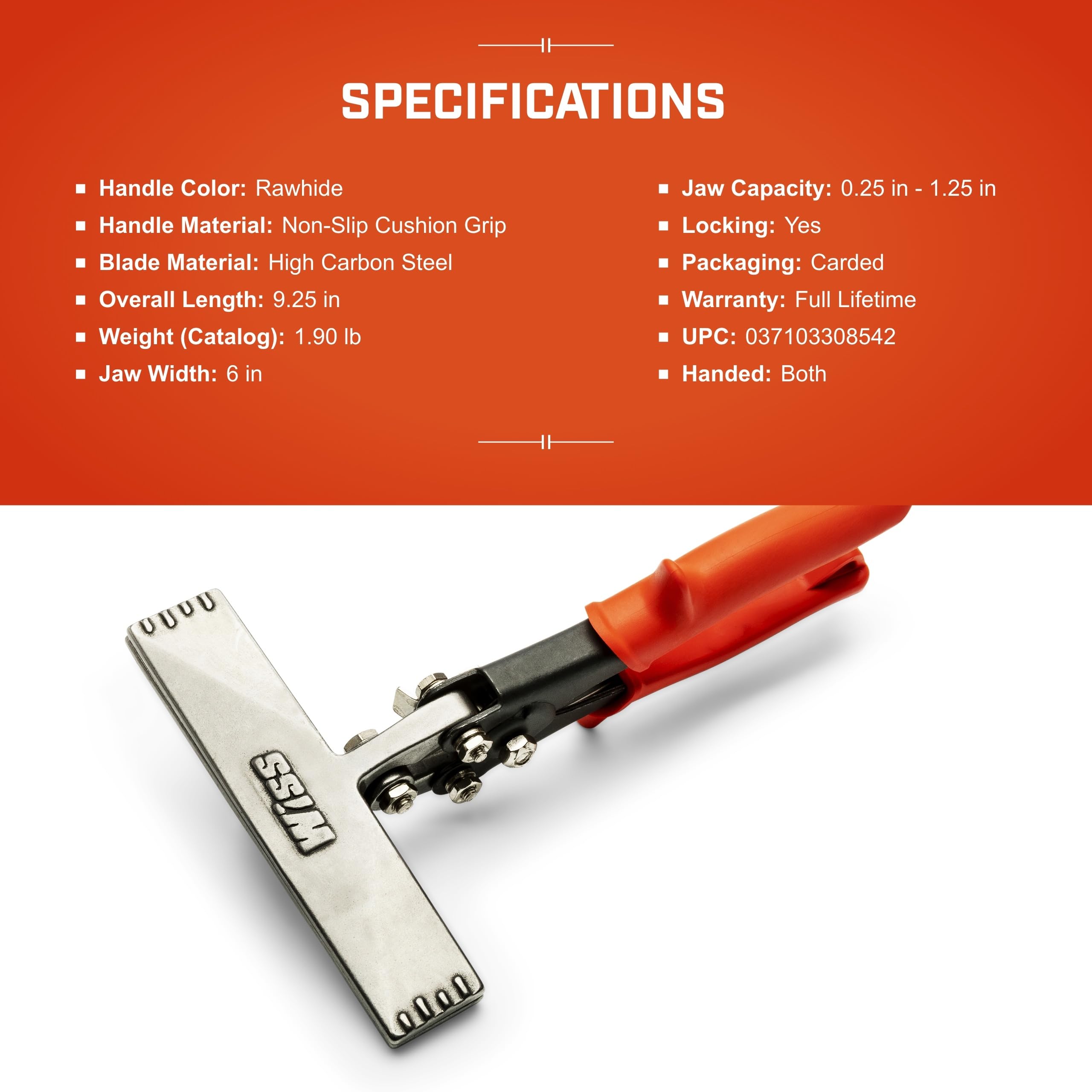 Crescent Wiss 6" Straight Handle Hand Seamer - WS6N - Image 5