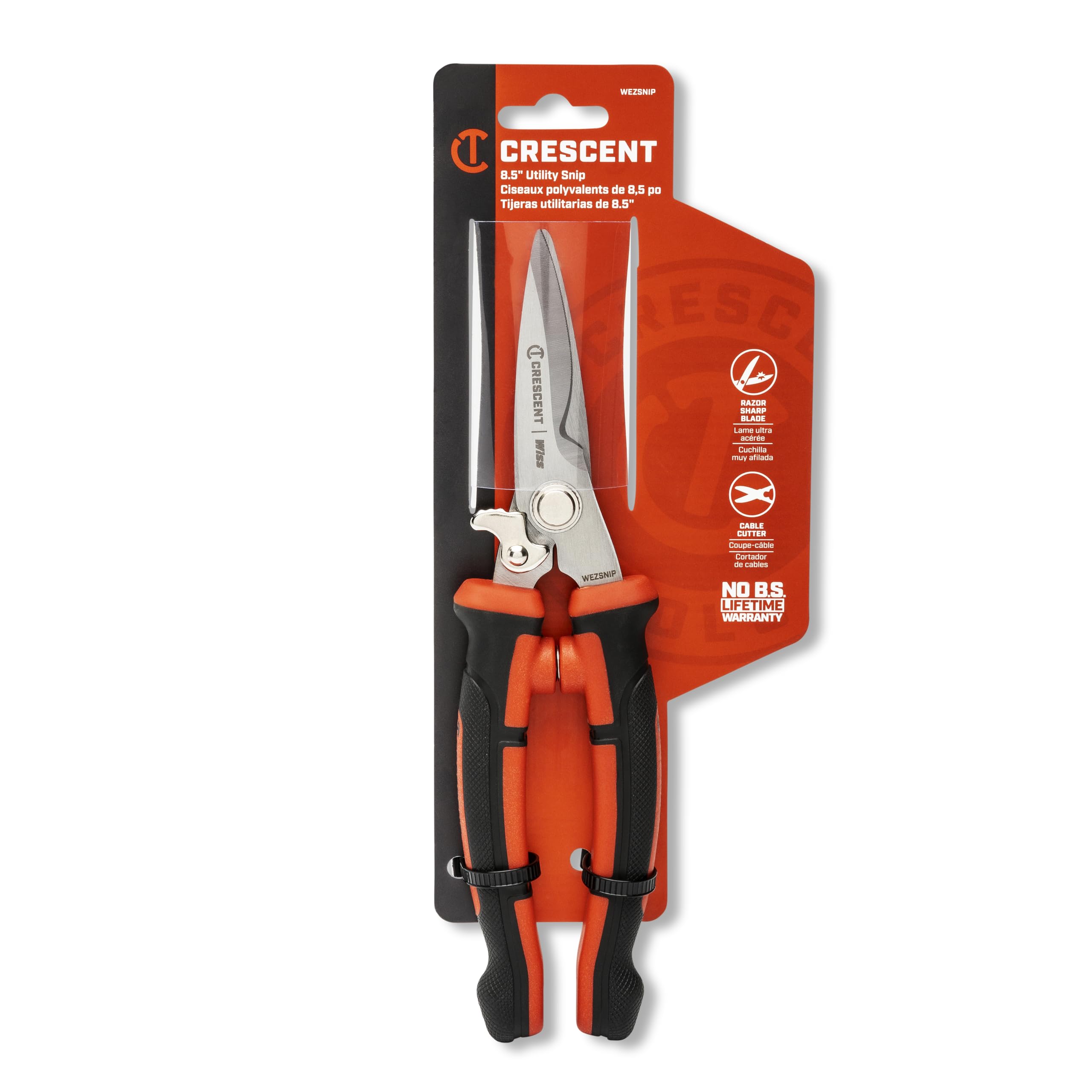 Crescent Wiss 8-1/2" EZ Utility Snip - Easy Snips for Home Improvement, Repair Shops & Garden - Heavy Duty Electrician Tools - WEZSNIP - Image 7
