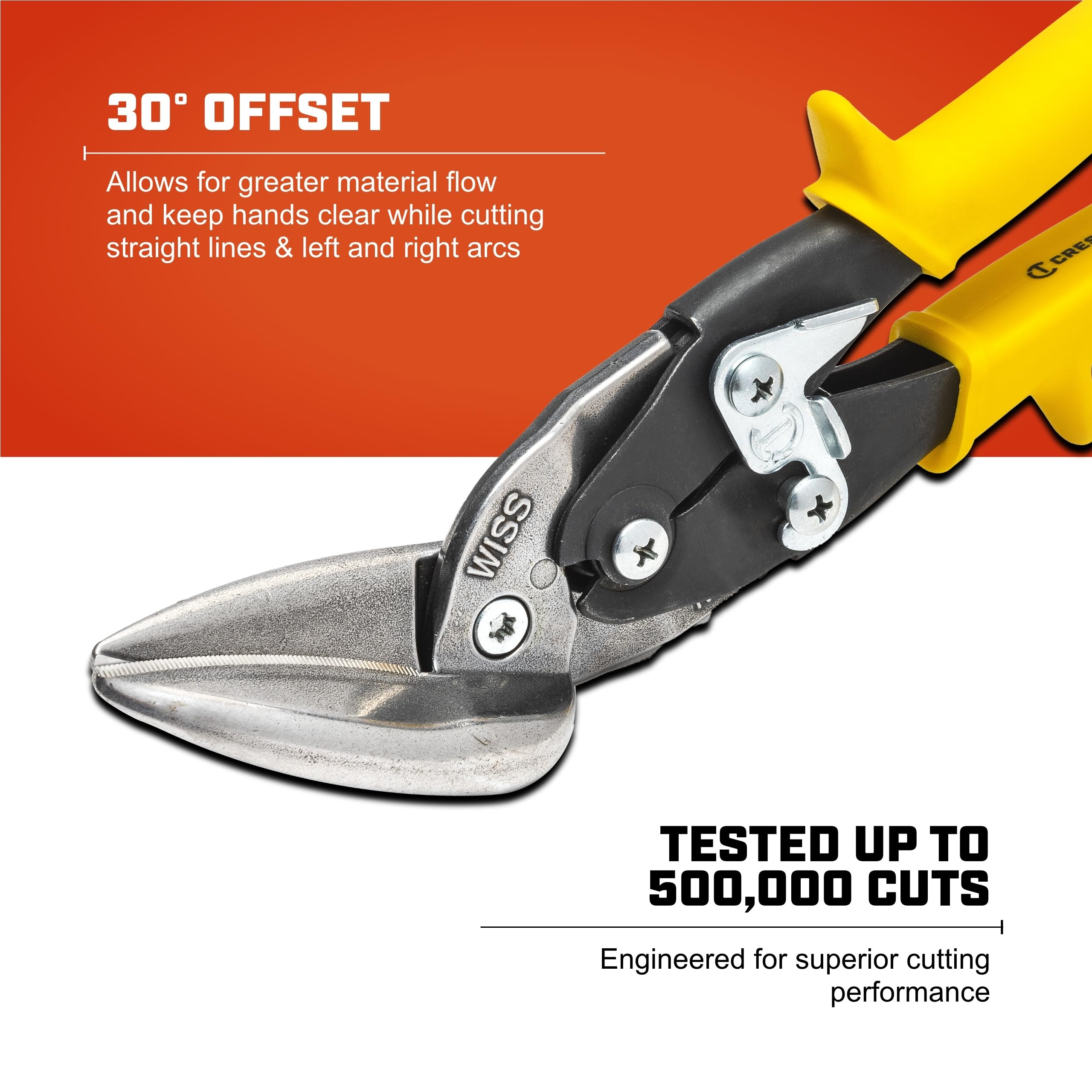 Crescent Wiss 9-4/5" Offset Straight Aviation Snips - M8OS - Image 4