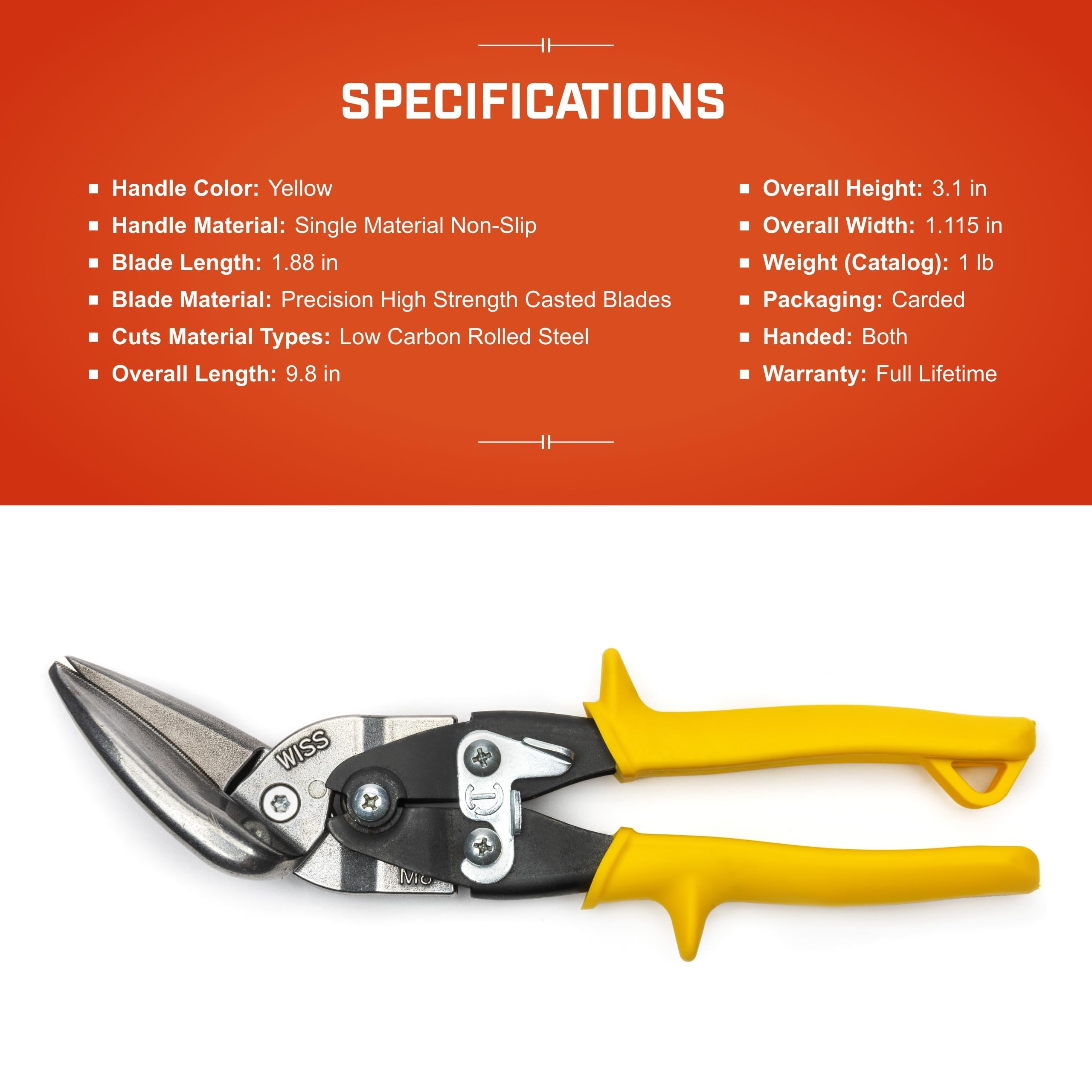 Crescent Wiss 9-4/5" Offset Straight Aviation Snips - M8OS - Image 6