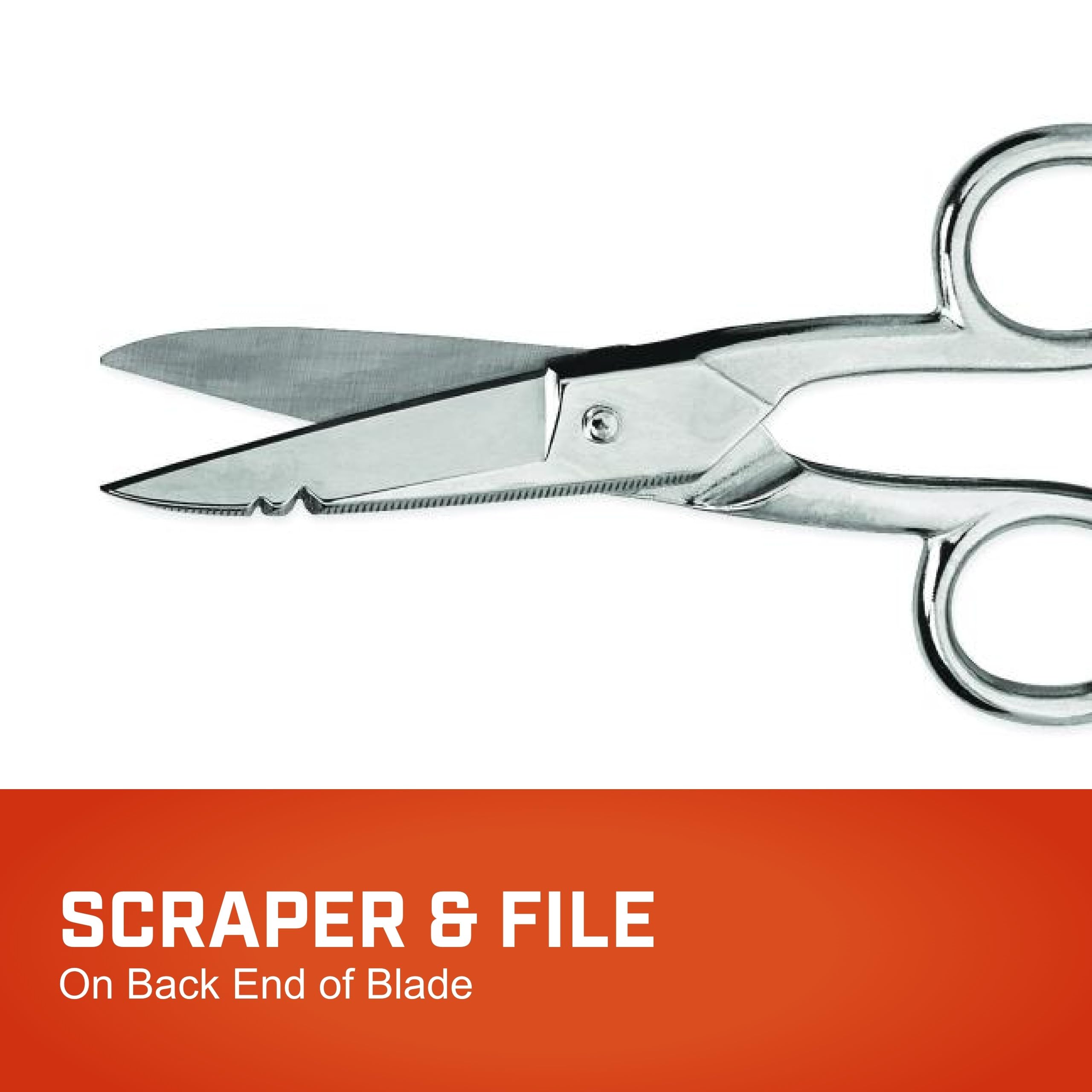 Crescent Wiss Electrician Scissors - Hot Drop-Forged Steel Wire Cutting Scissors with File, Scraper & Double Stripping Notch - 5" - 175E - Image 4