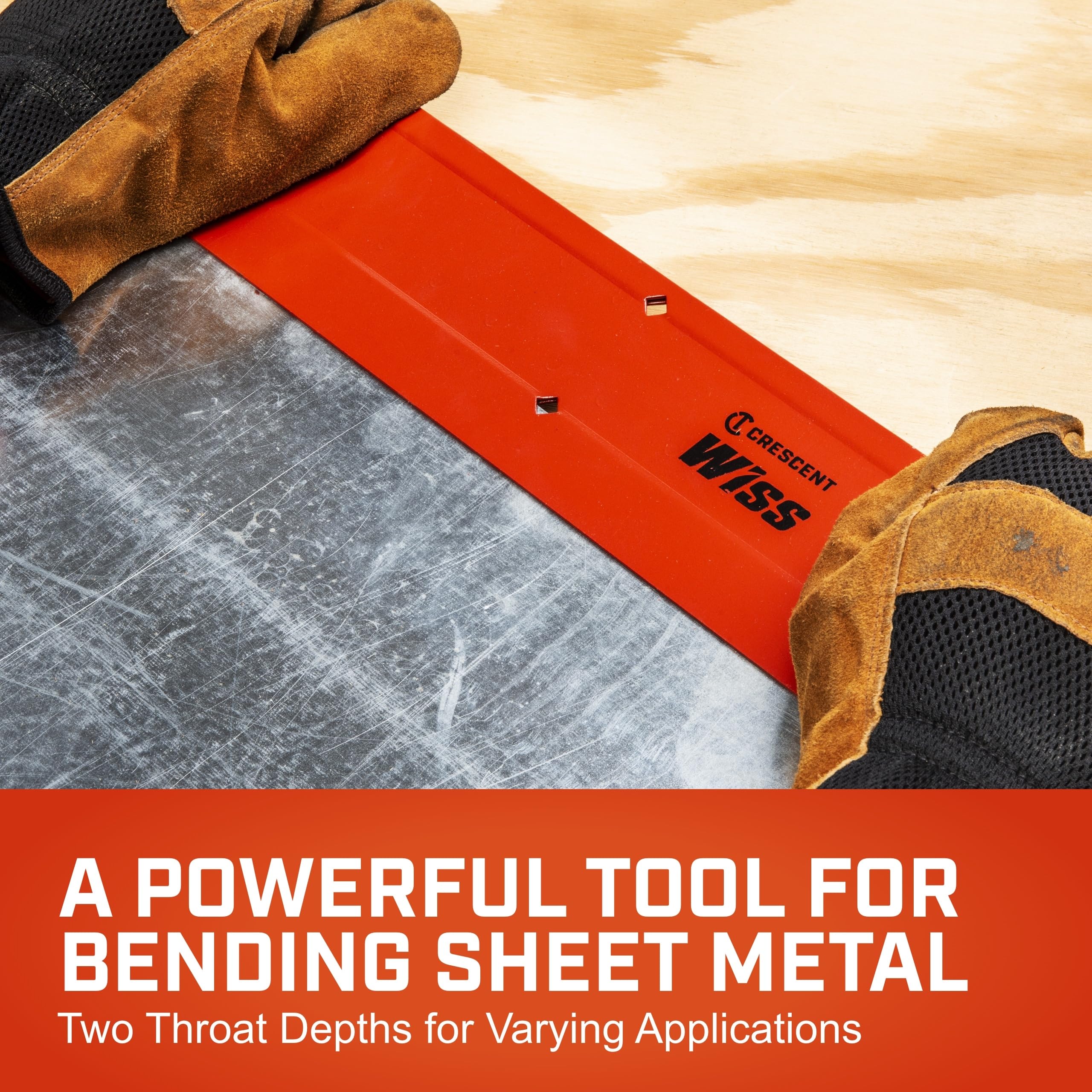 Crescent Wiss Folding Tool - Sheet Metal Bending Tool - Made from 16 Gauge Steel - Hand Tool for HVAC Applications - WF18-18", Red - Image 2