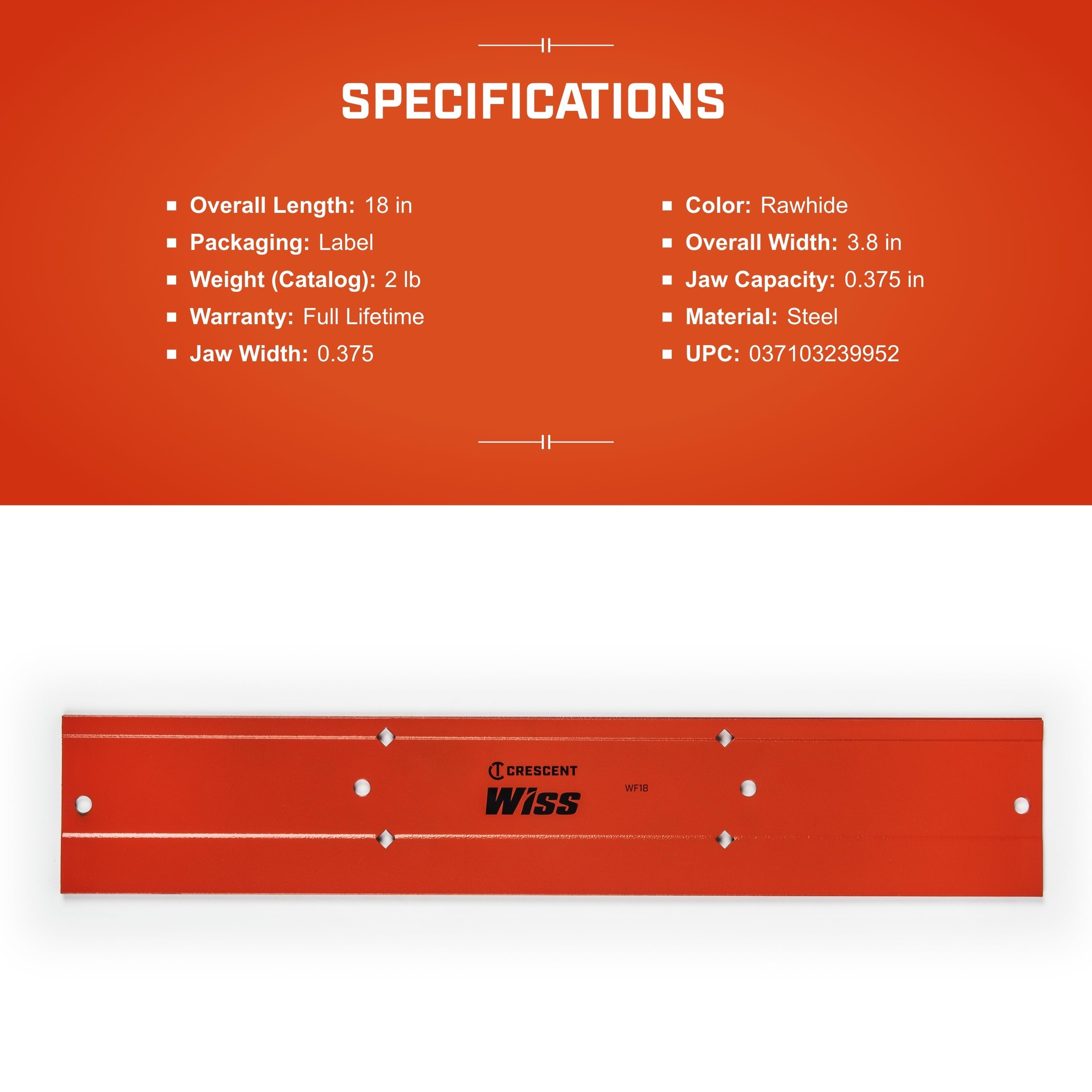 Crescent Wiss Folding Tool - Sheet Metal Bending Tool - Made from 16 Gauge Steel - Hand Tool for HVAC Applications - WF18-18", Red - Image 3